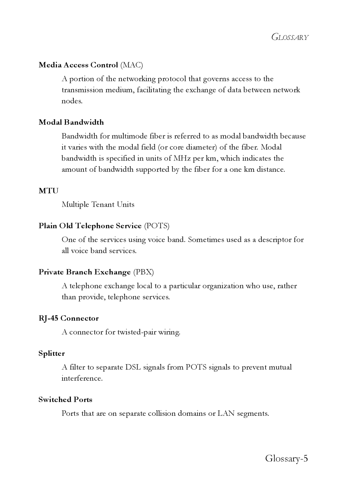 SMC Networks VDSL2 manual Glossary-5 