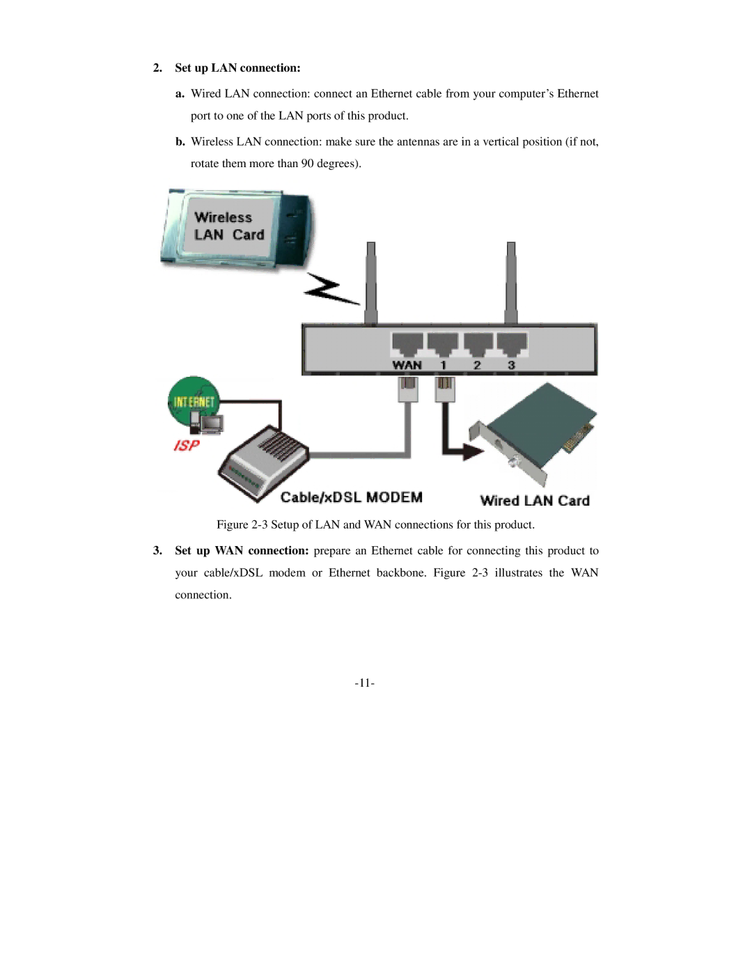 SMC Networks Wireless Broadband Router Set up LAN connection, Set up WAN connection your cable/xDSL modem connection 