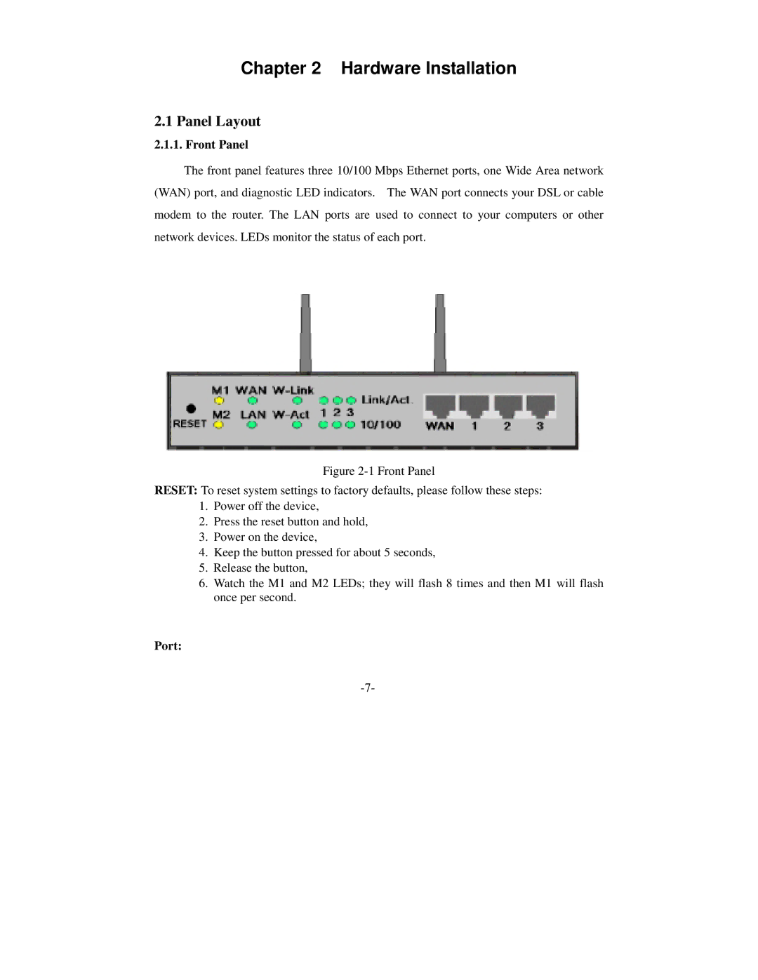 SMC Networks Wireless Broadband Router specifications Hardware Installation, Panel Layout, Front Panel, Port 