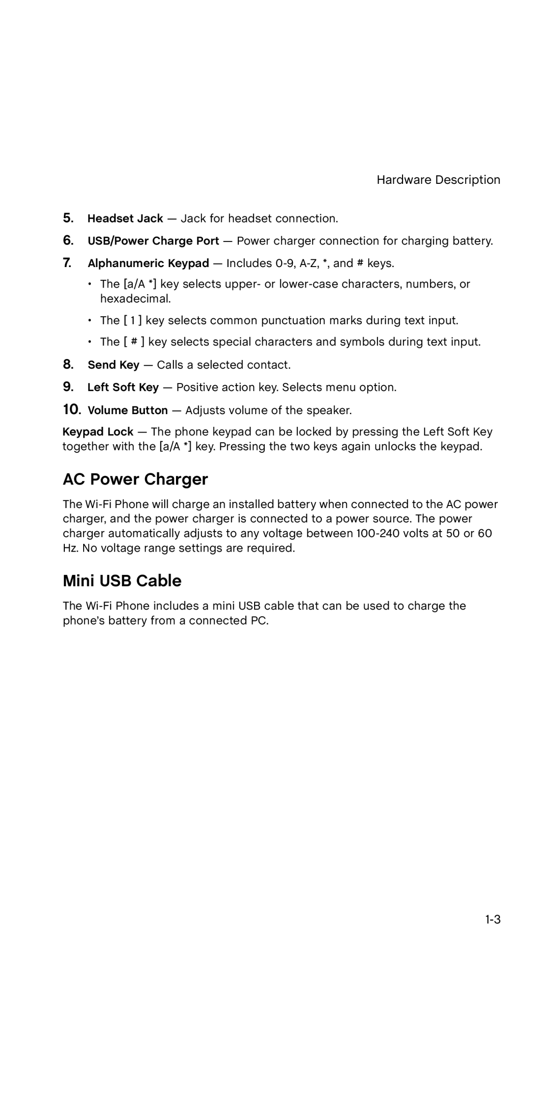 SMC Networks WSKP100 manual AC Power Charger 