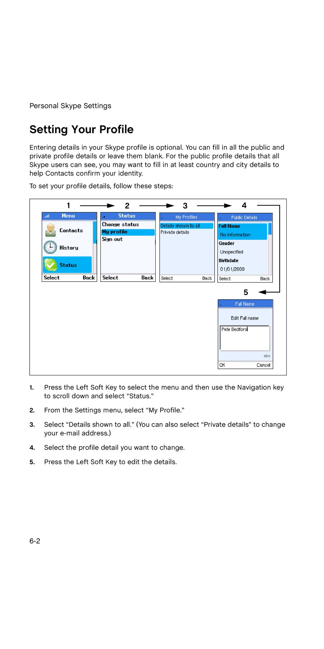 SMC Networks WSKP100 manual Setting Your Profile 