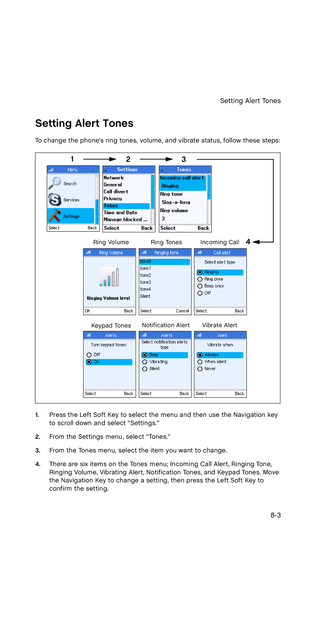 SMC Networks WSKP100 manual Setting Alert Tones 