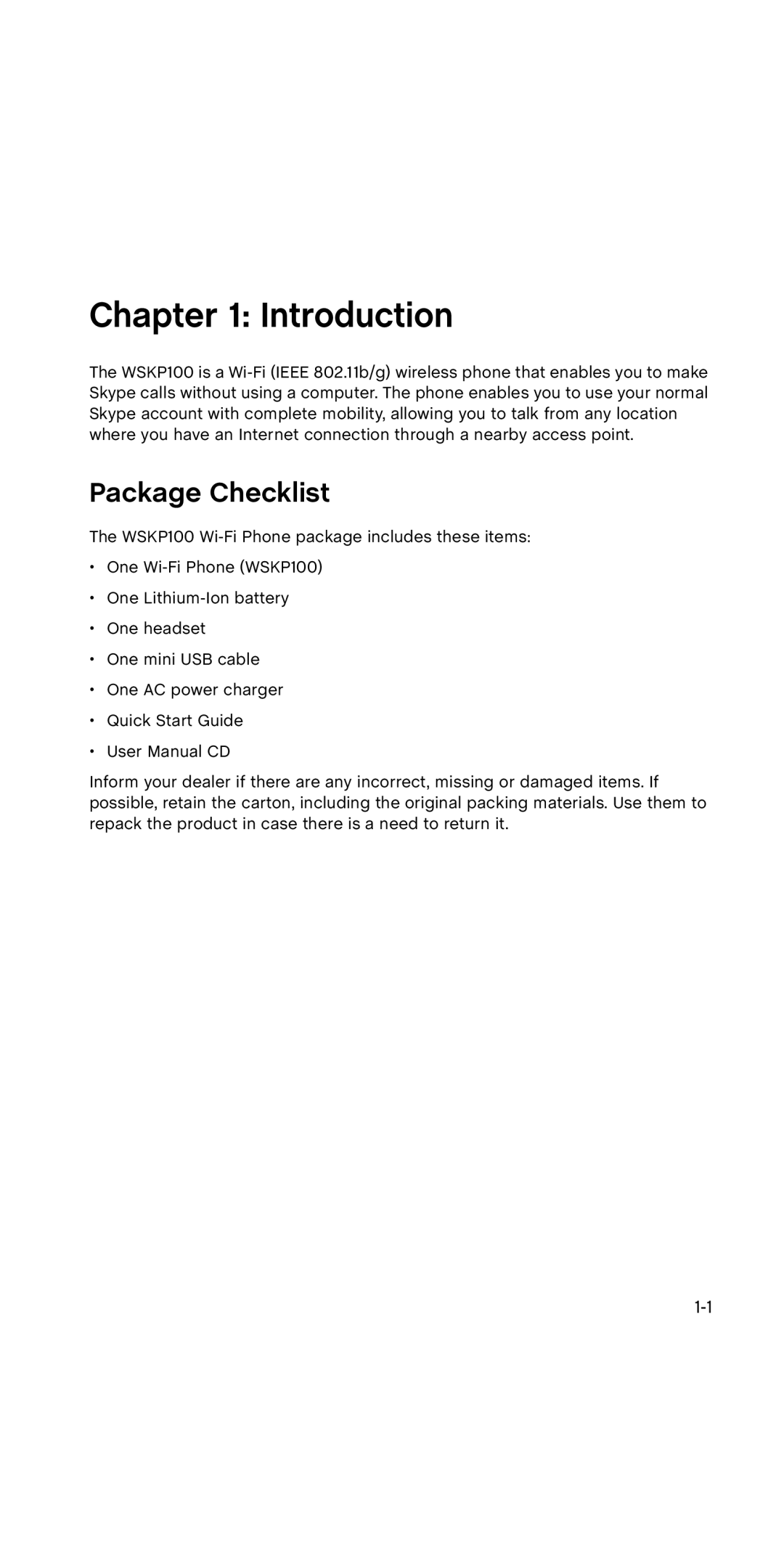 SMC Networks WSKP100 manual Introduction, Package Checklist 