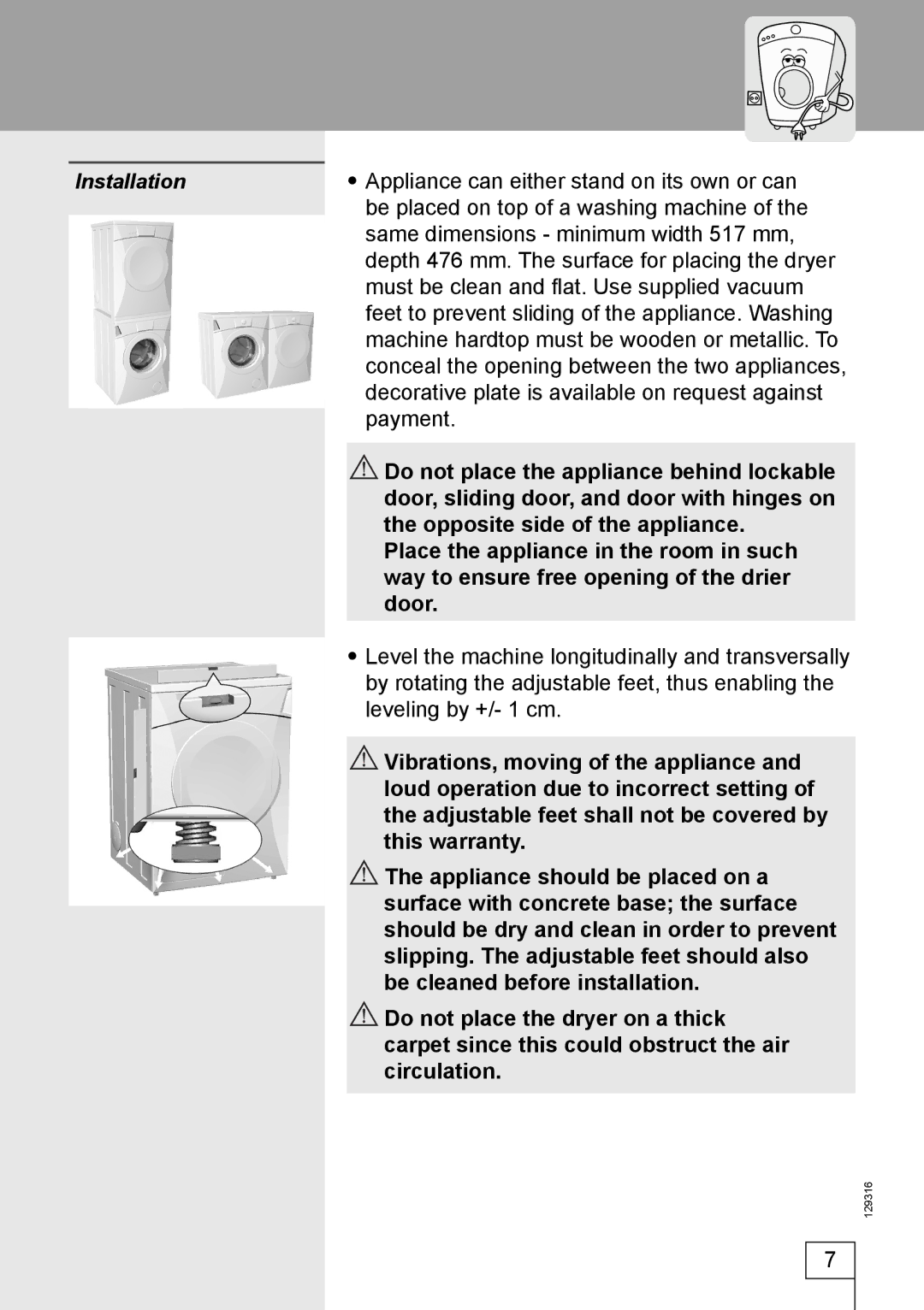 Smeg 129316 manual 