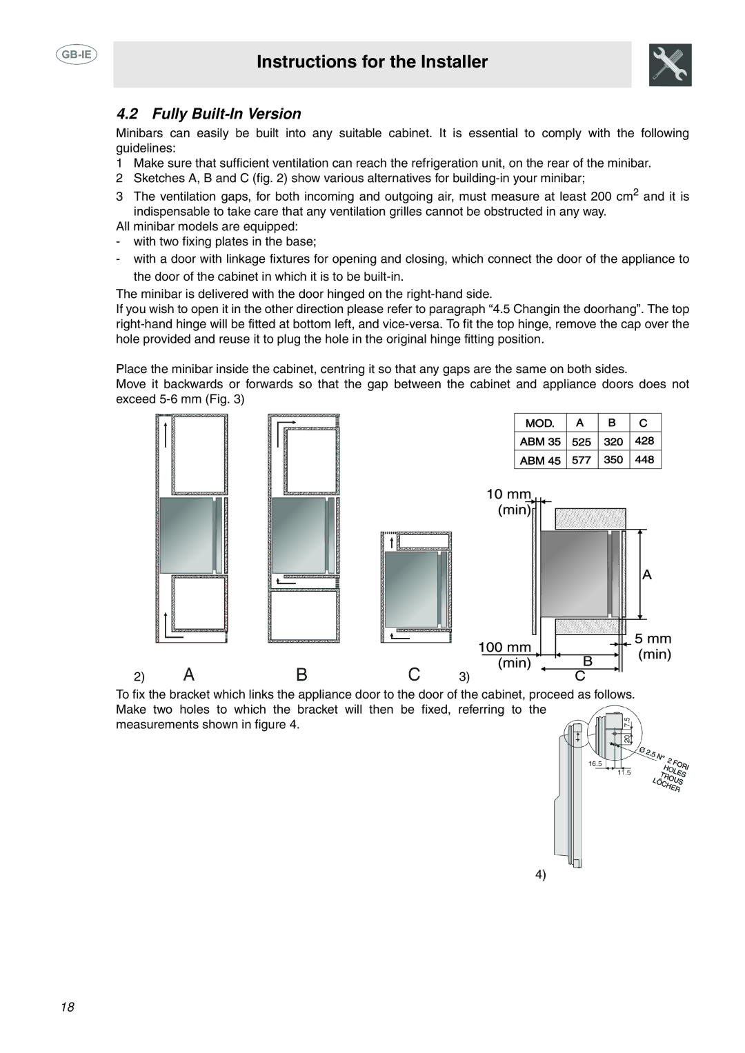 Smeg 914773118 manual Fully Built-In Version 