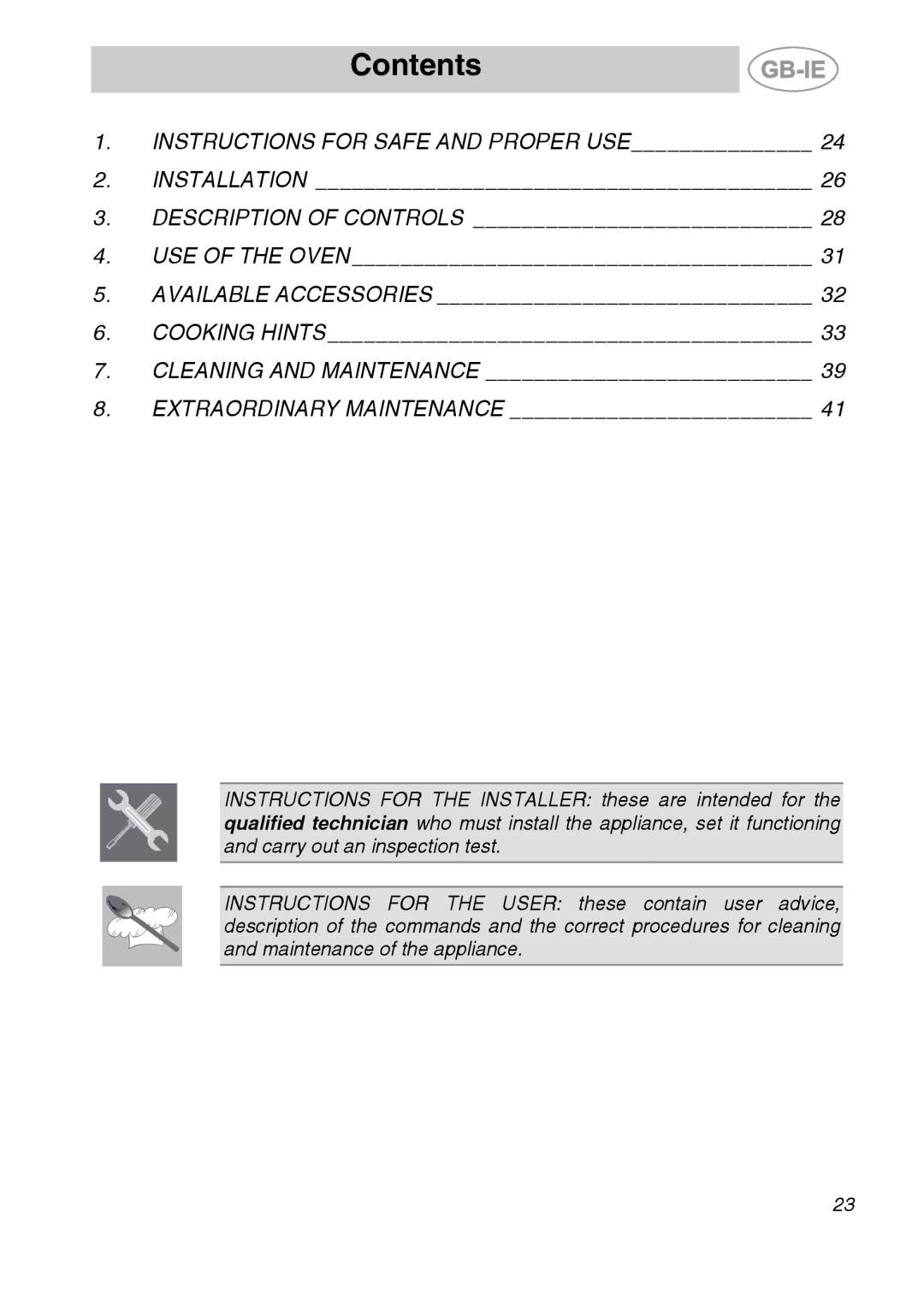 Smeg 9FBYON manual Contents 