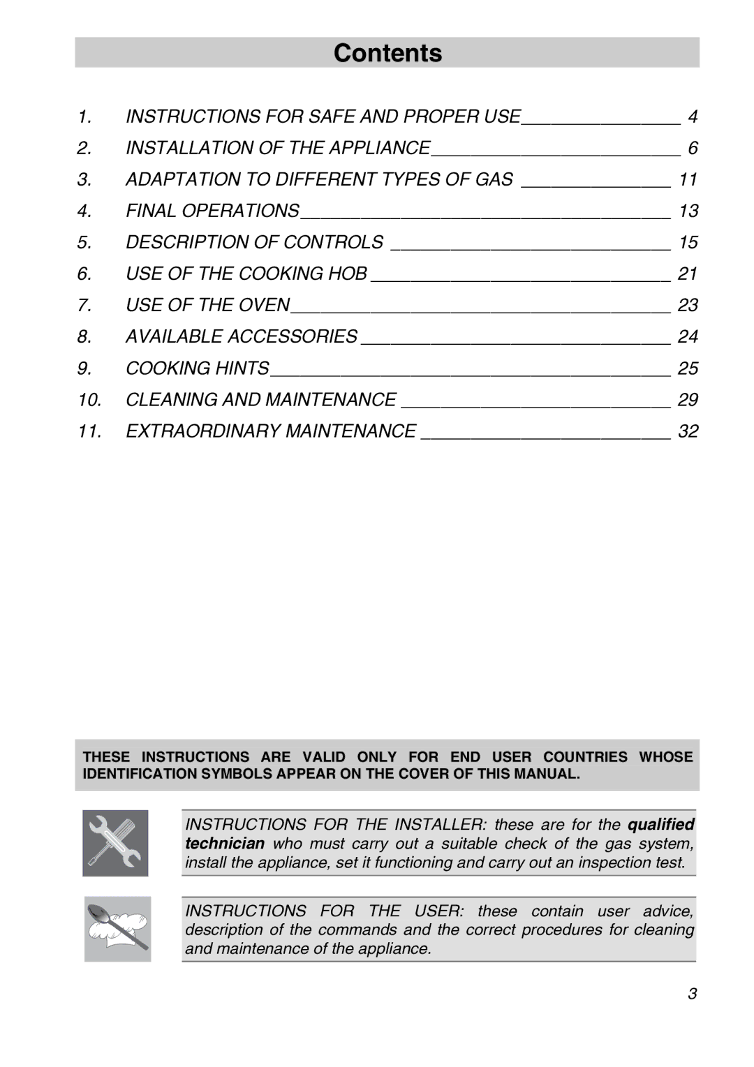 Smeg A11A-6 manual Contents 