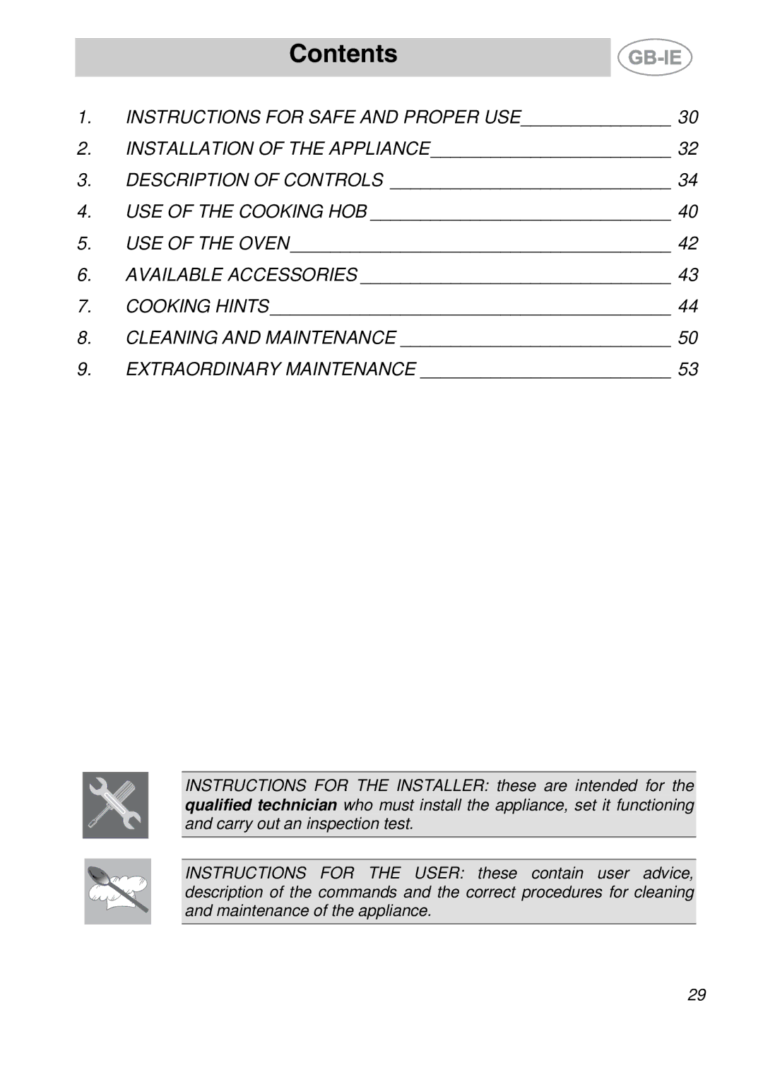 Smeg A11CER-5, A11CER-6 manual Contents 