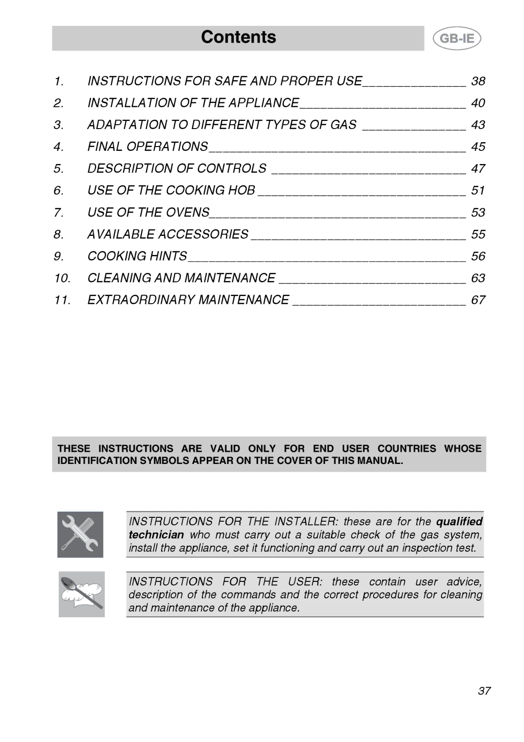 Smeg A2-6 manual Contents 