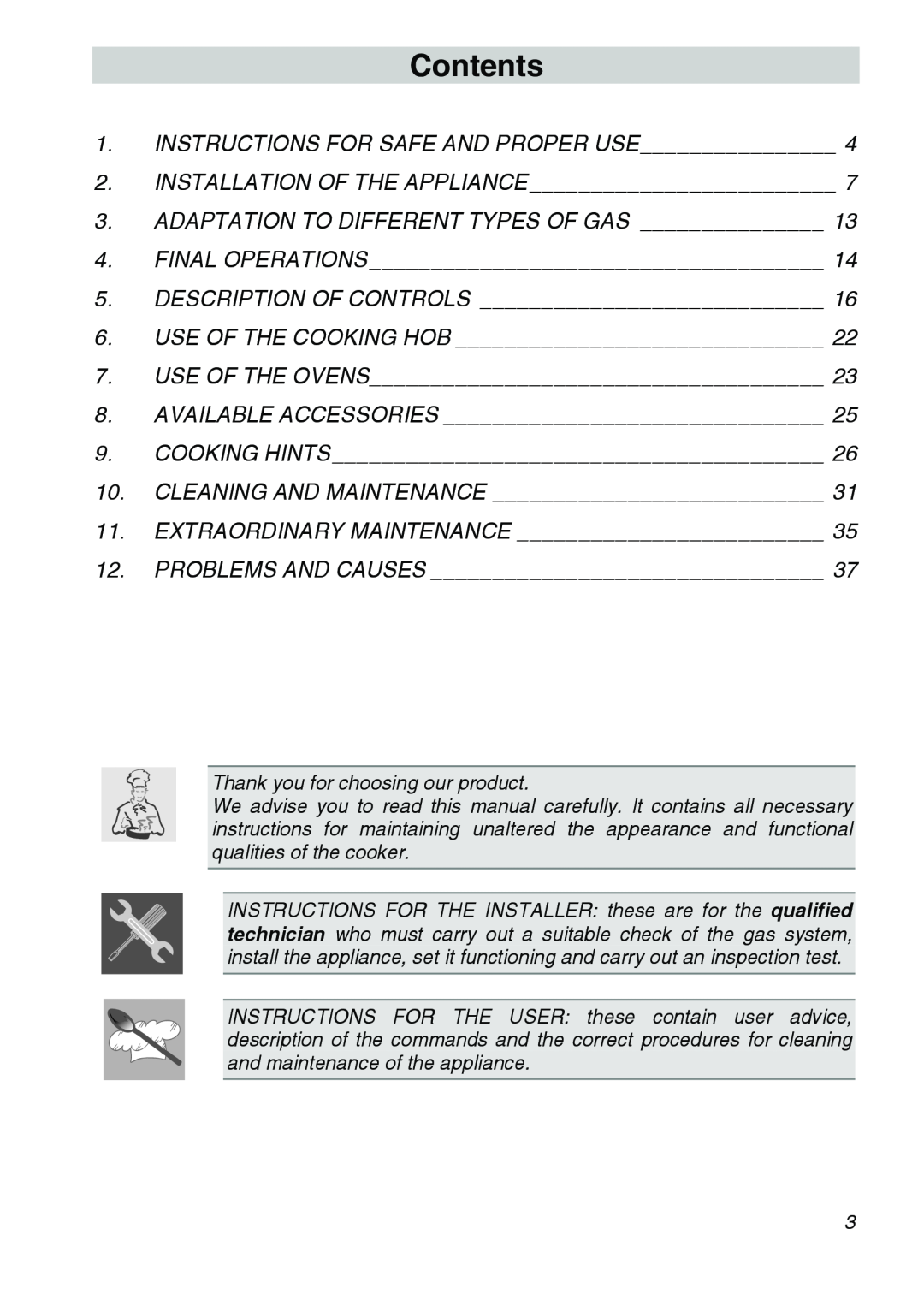 Smeg A21X-5 manual Contents 