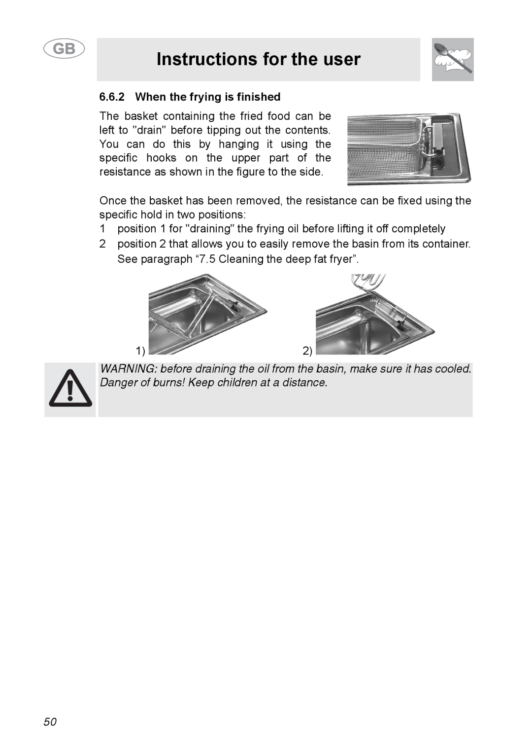 Smeg A31G7IXIA manual When the frying is finished 