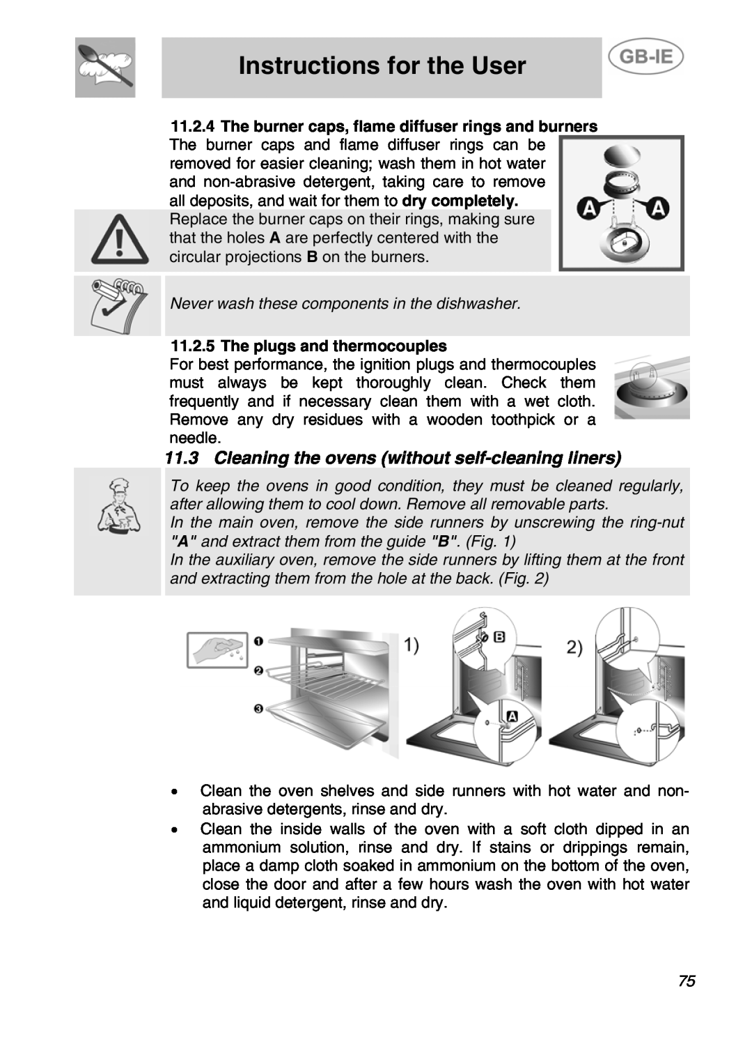 Smeg A4-5 manual The plugs and thermocouples, Instructions for the User 