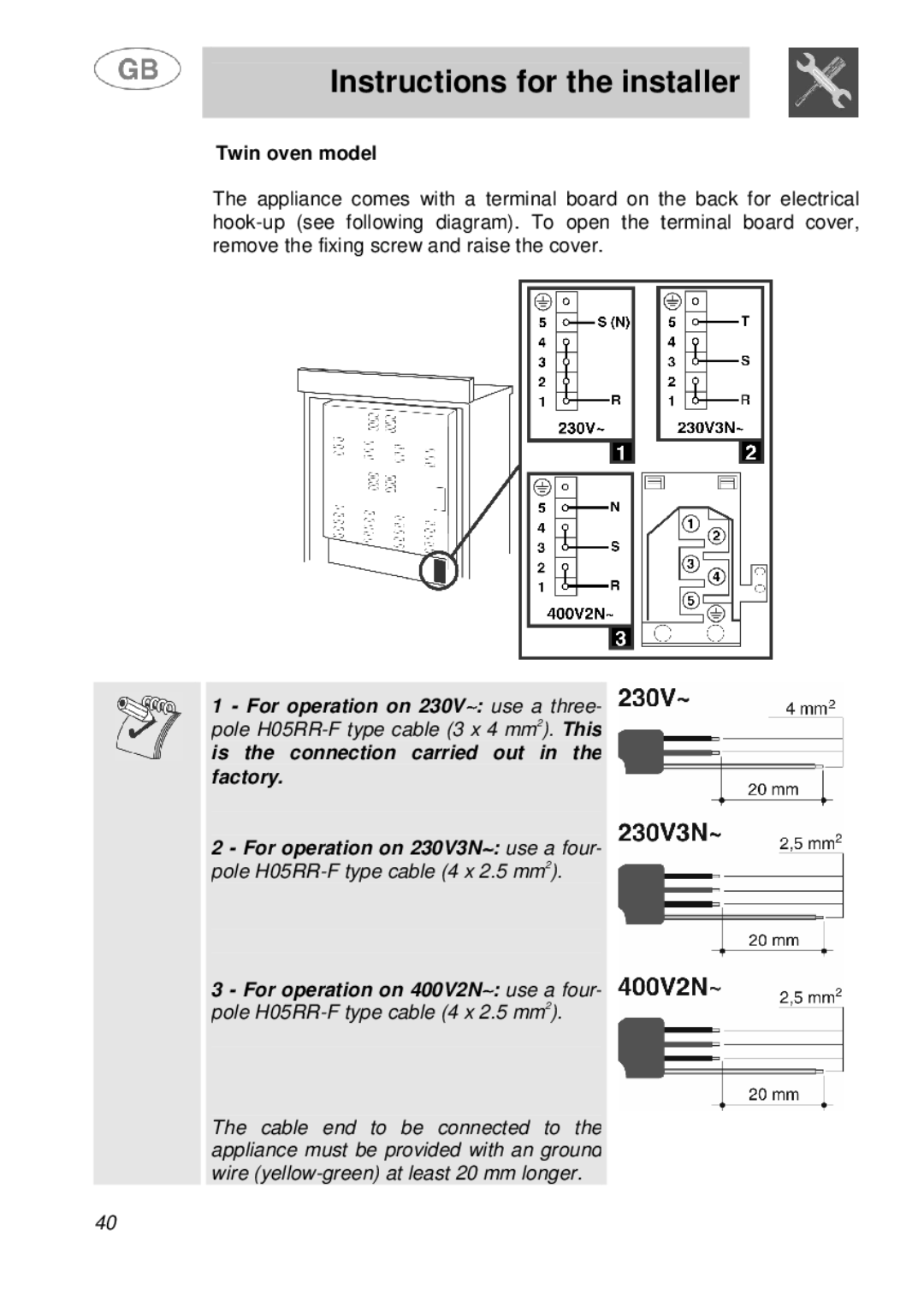 Smeg A41A manual Twin oven model 