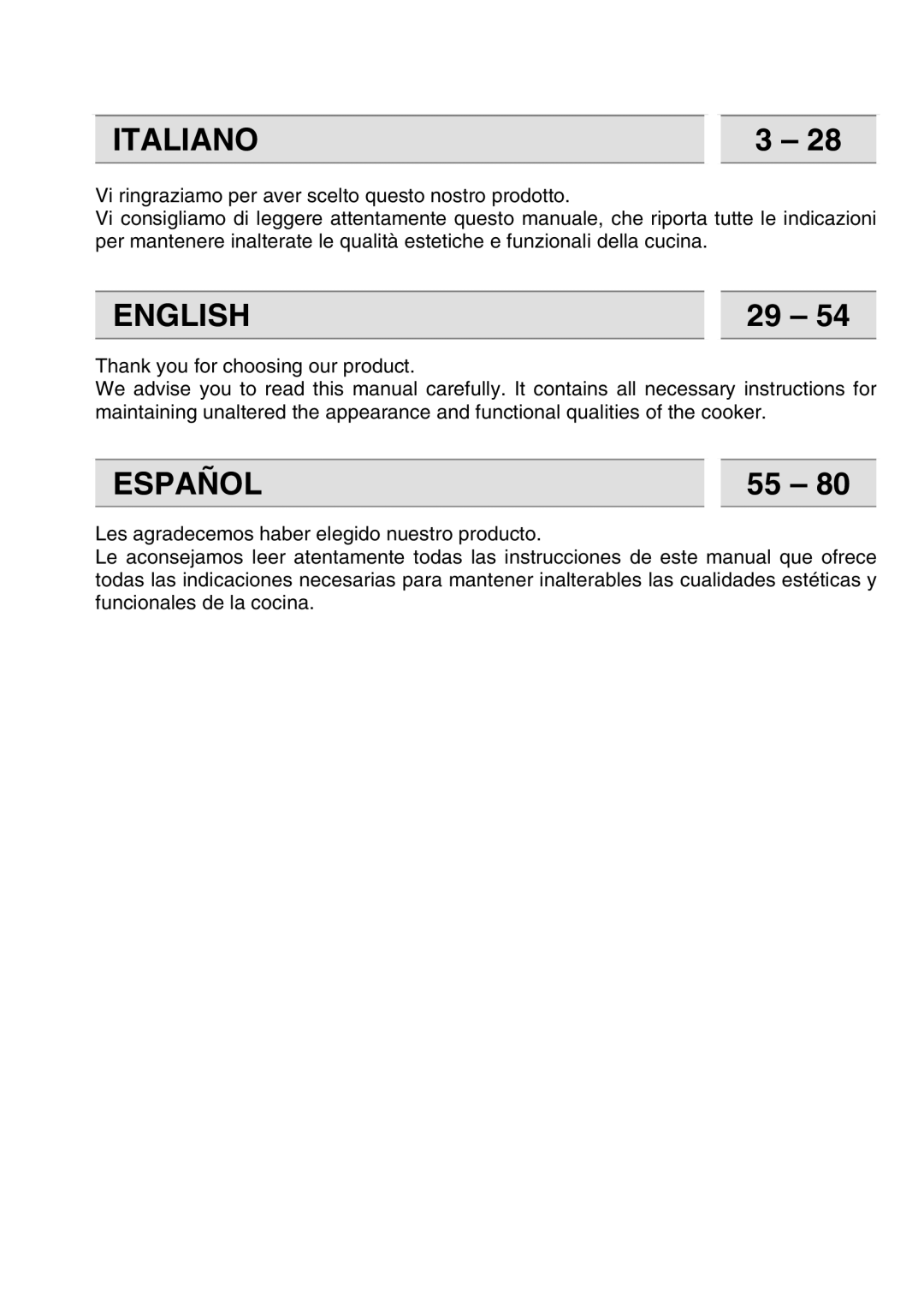 Smeg A42C instruction manual Italiano, English, Español 