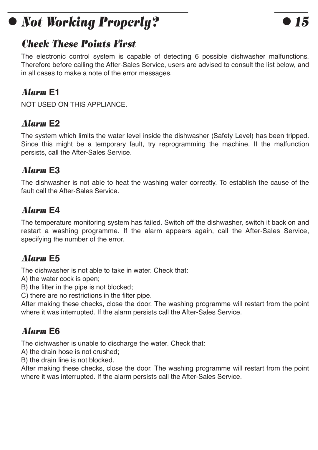 Smeg ADP8252 manual Not Working Properly?, Check These Points First 