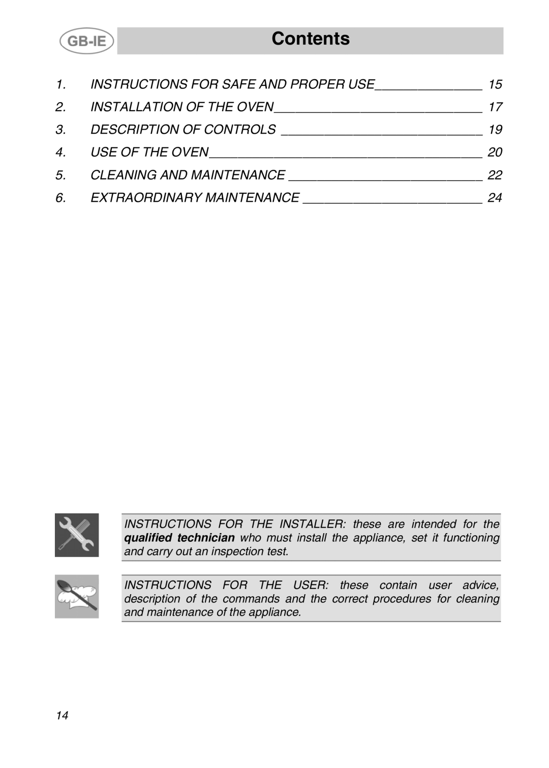 Smeg ALFA161XK manual Contents 