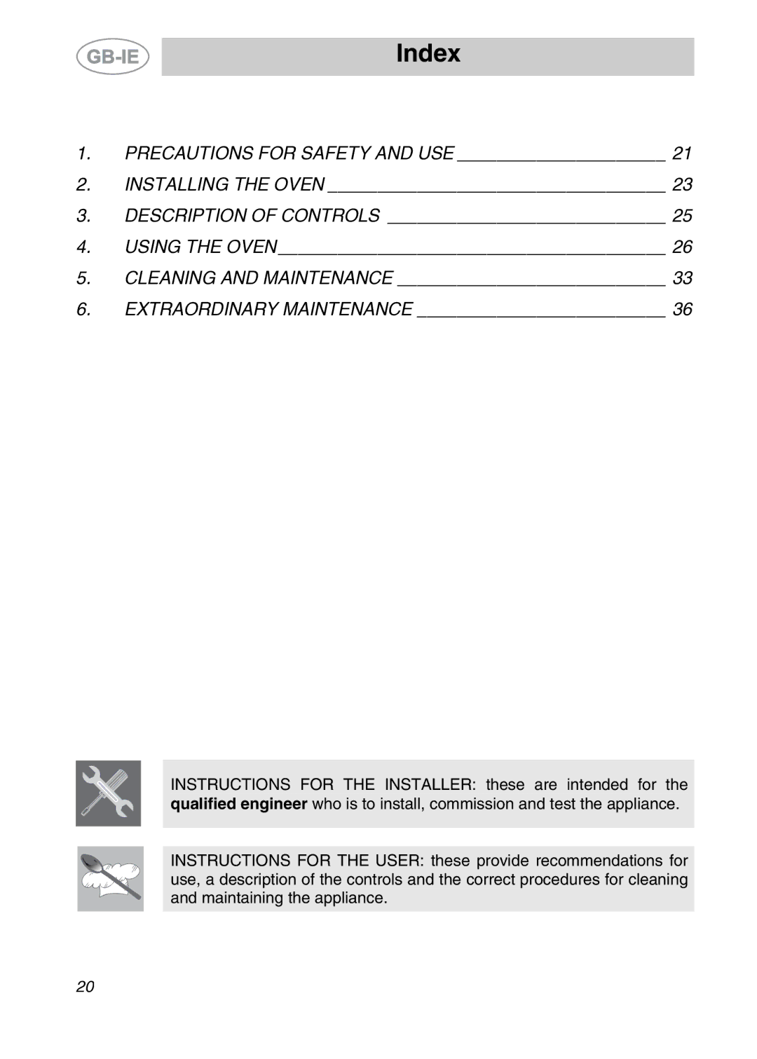 Smeg ALFA201XE manual Index 