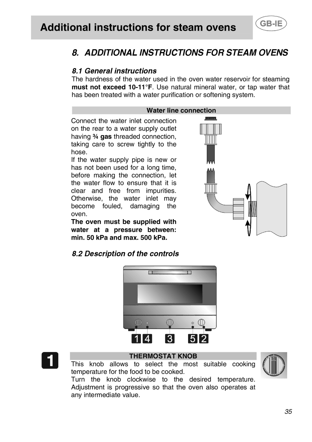 Smeg ALFA41 manual Additional instructions for steam ovens, Additional Instructions for Steam Ovens, General instructions 