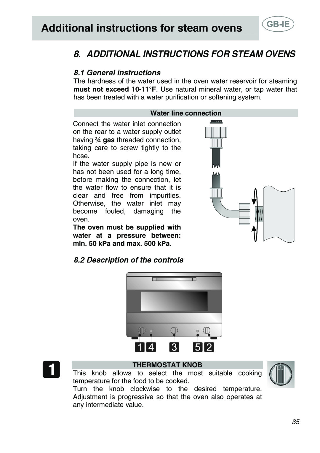 Smeg ALFA41 manual Additional instructions for steam ovens, Additional Instructions For Steam Ovens, General instructions 
