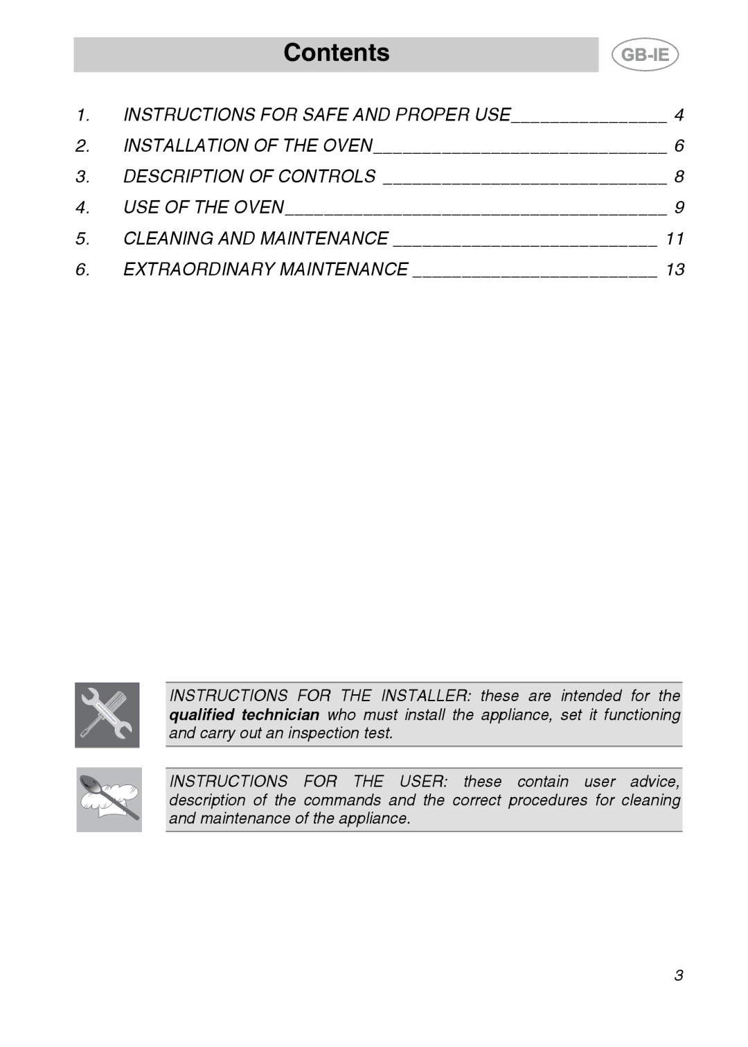 Smeg ALFA41UK manual Contents 