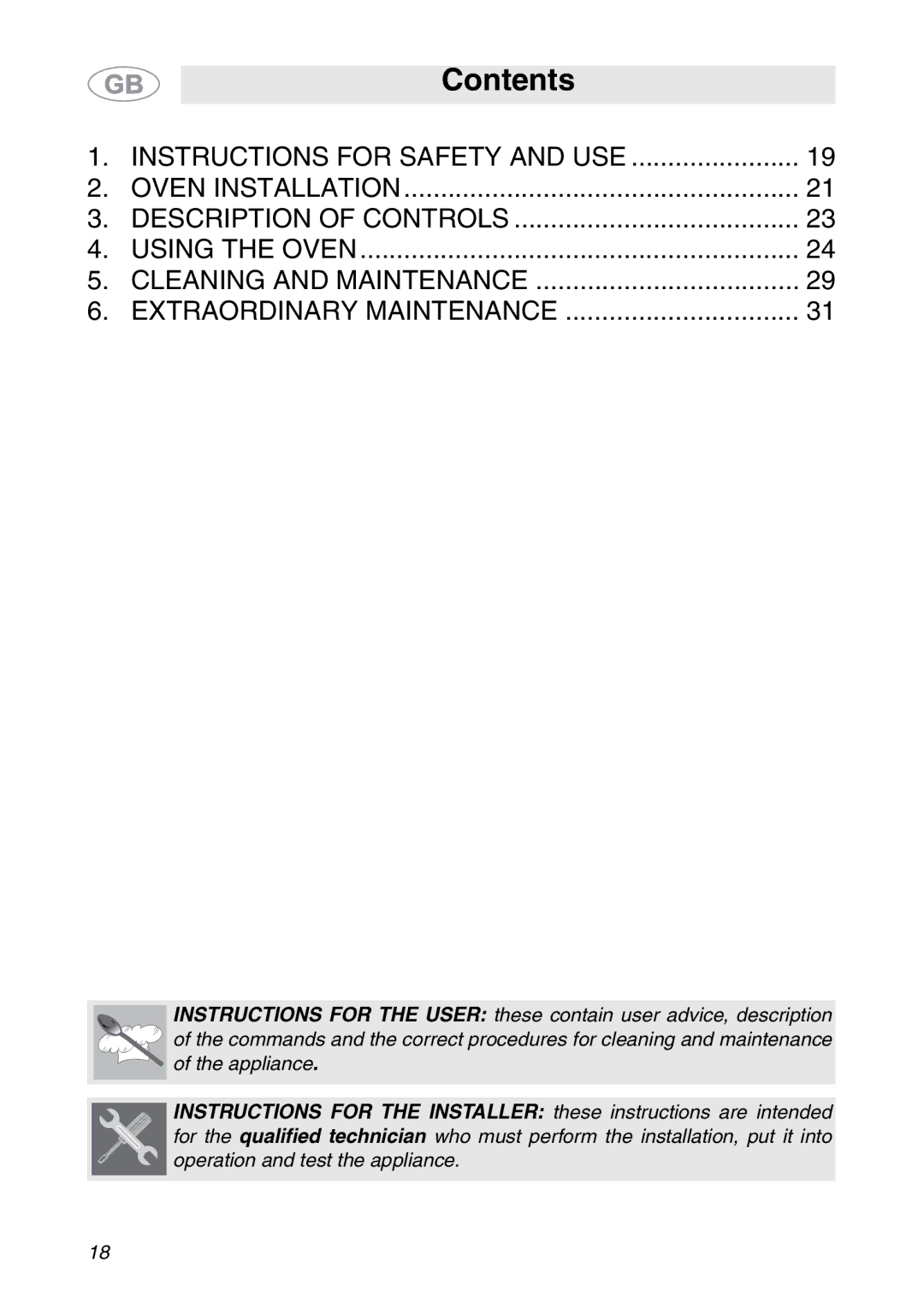 Smeg ALFA41XE2 manual Contents 