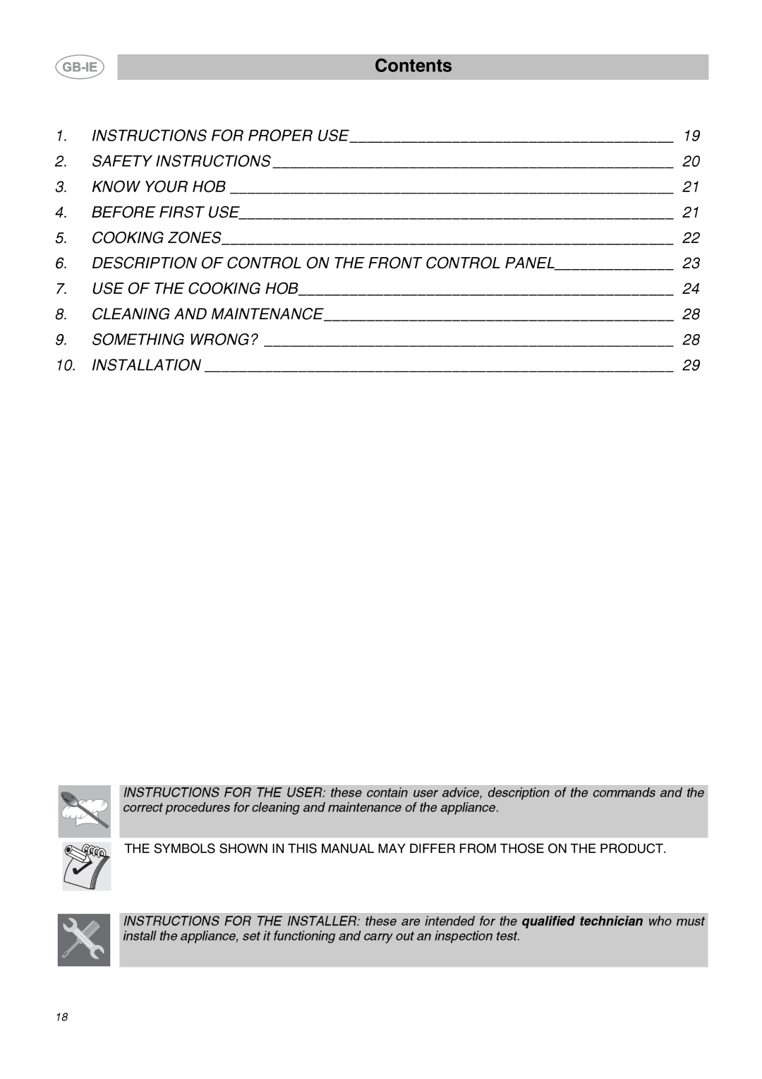 Smeg AP2640TCE, AP2641TCE, AP2640TC1 manual Contents 