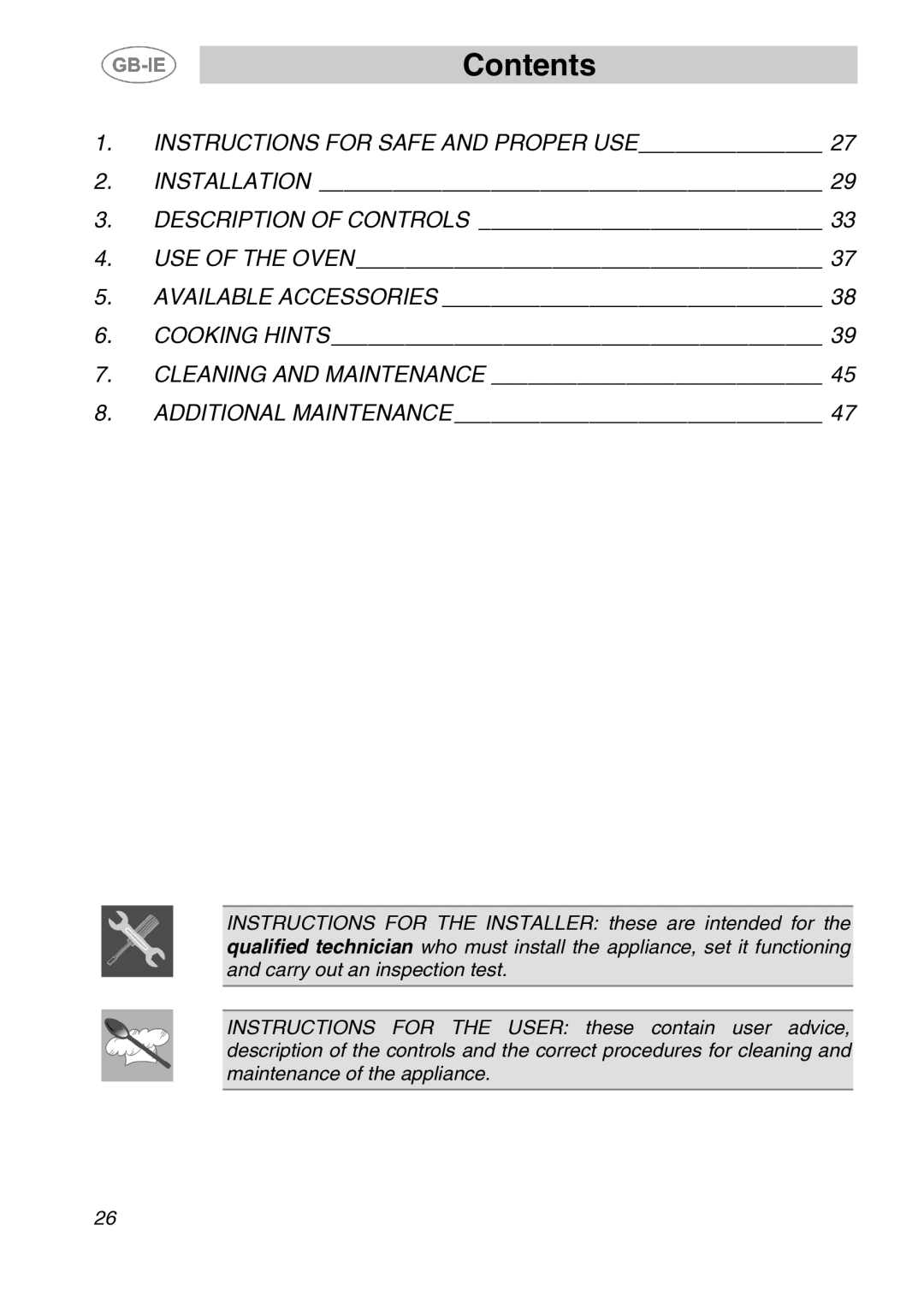 Smeg AP320XC, AP410X, AP320EB manual Contents 