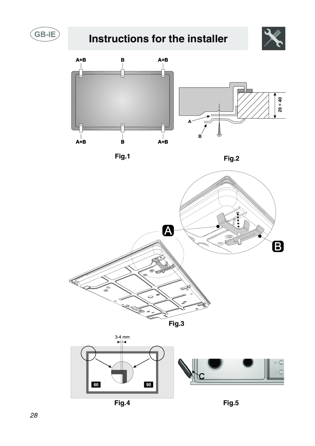 Smeg AP64S3 manual 20 ÷ 