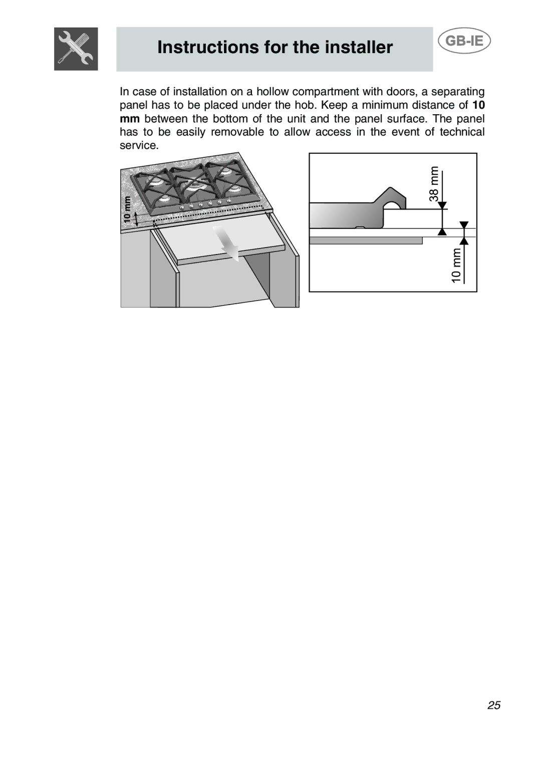 Smeg AP704S3 manual Instructions for the installer 