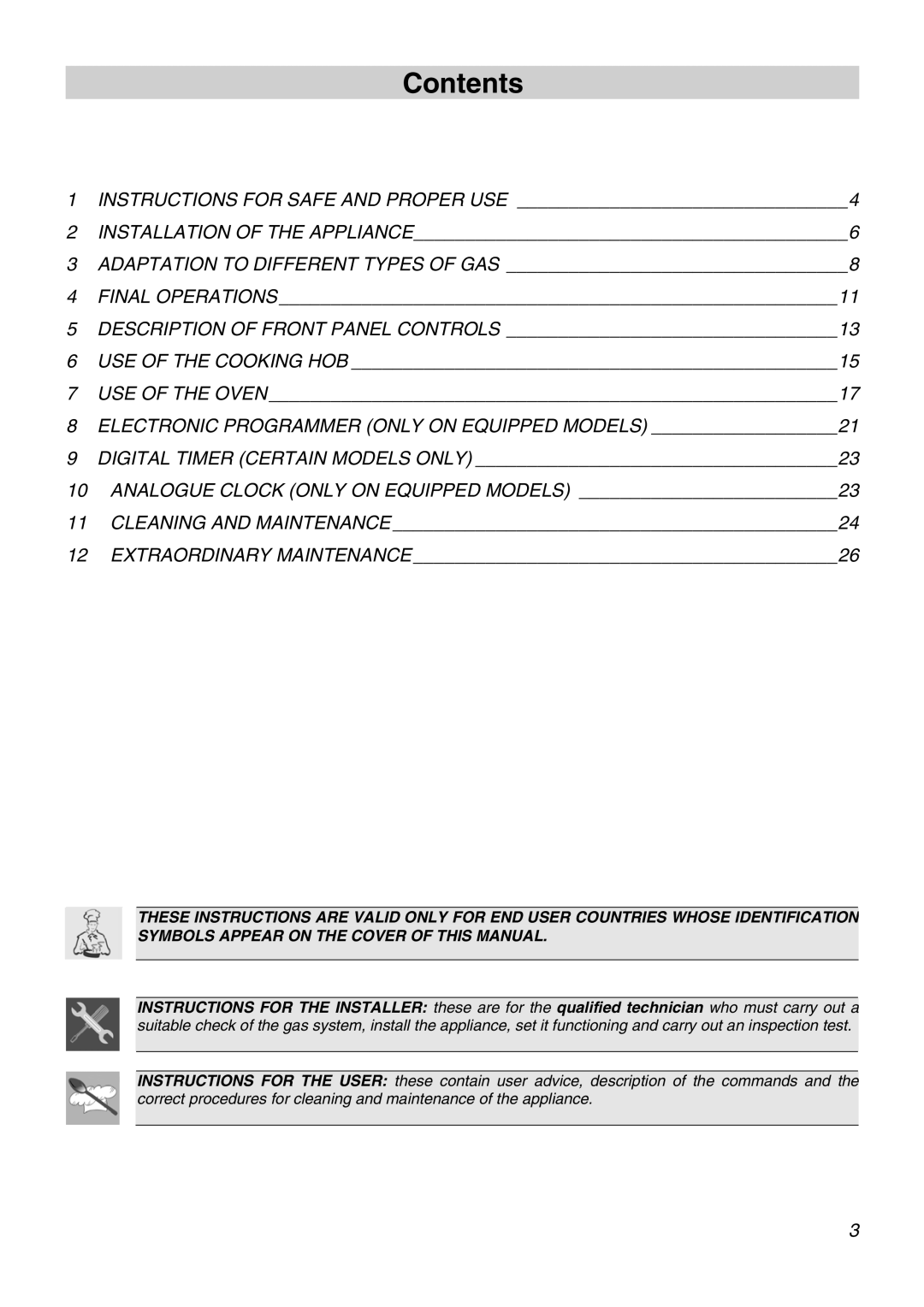 Smeg APC61XVG, APC61BVG manual Contents 