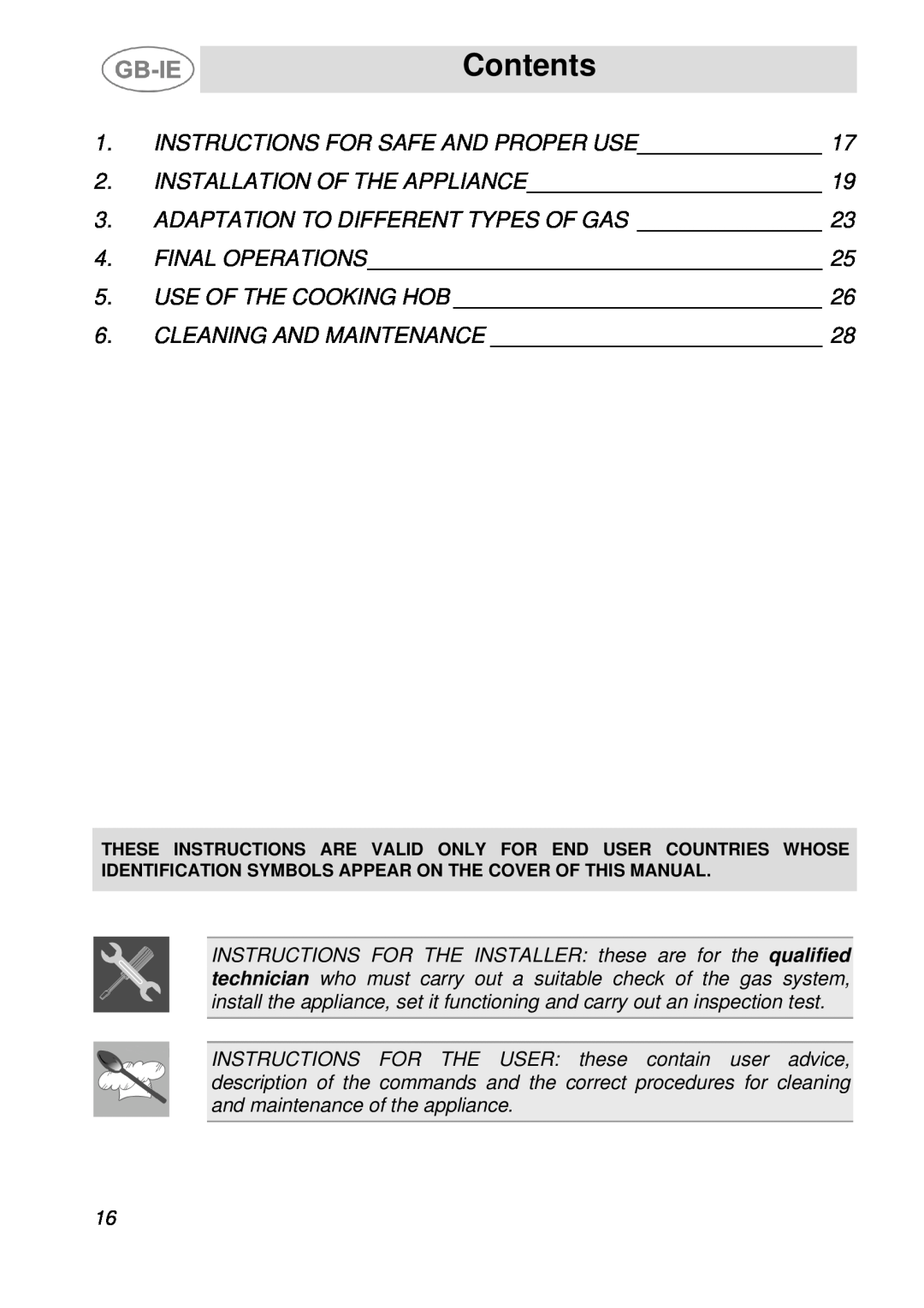 Smeg AS21T76F manual Contents, Instructions For Safe And Proper Use, Installation Of The Appliance 