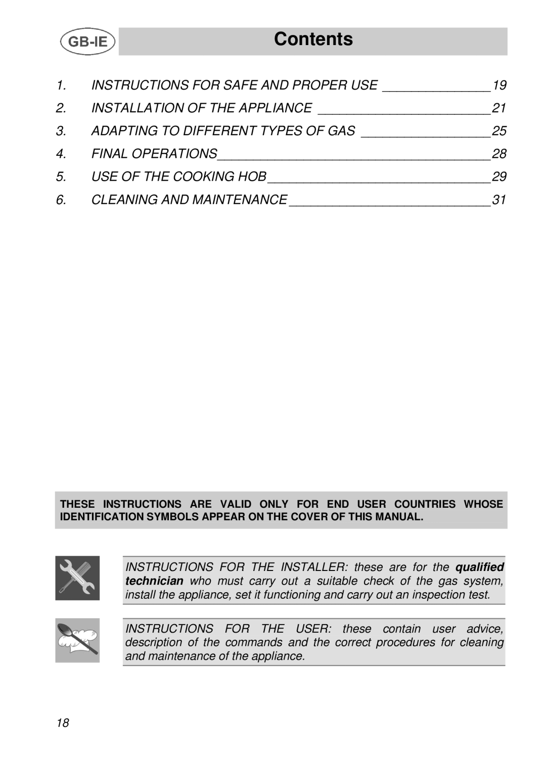 Smeg AS28I96L manual Contents 