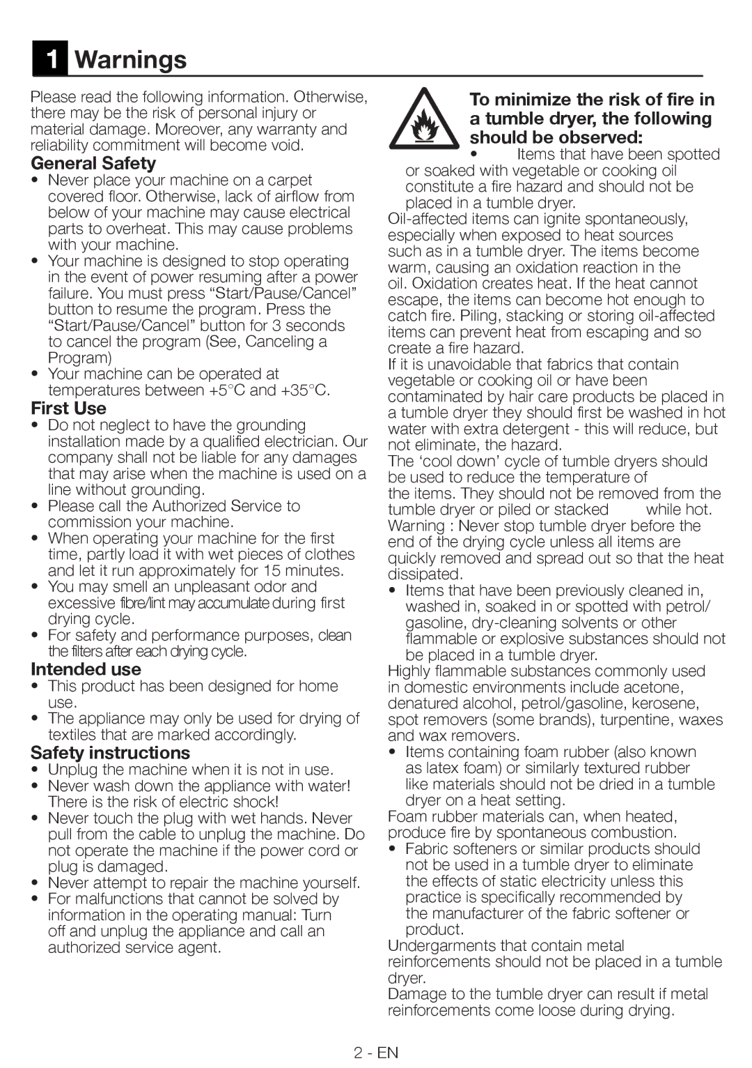 Smeg AS62C manual General Safety, First Use, Intended use, Safety instructions, Program 