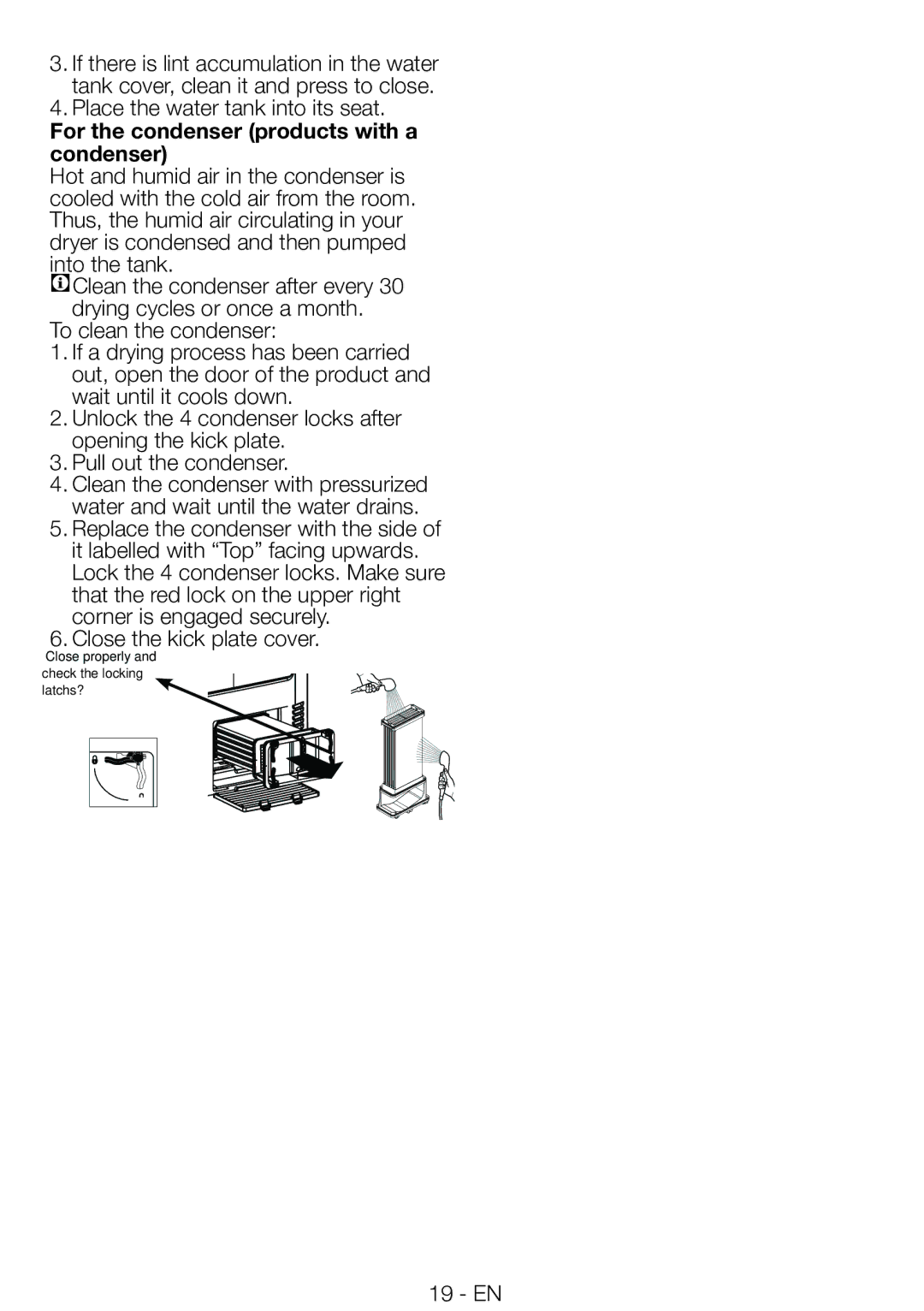 Smeg AS73CES manual For the condenser products with a condenser 