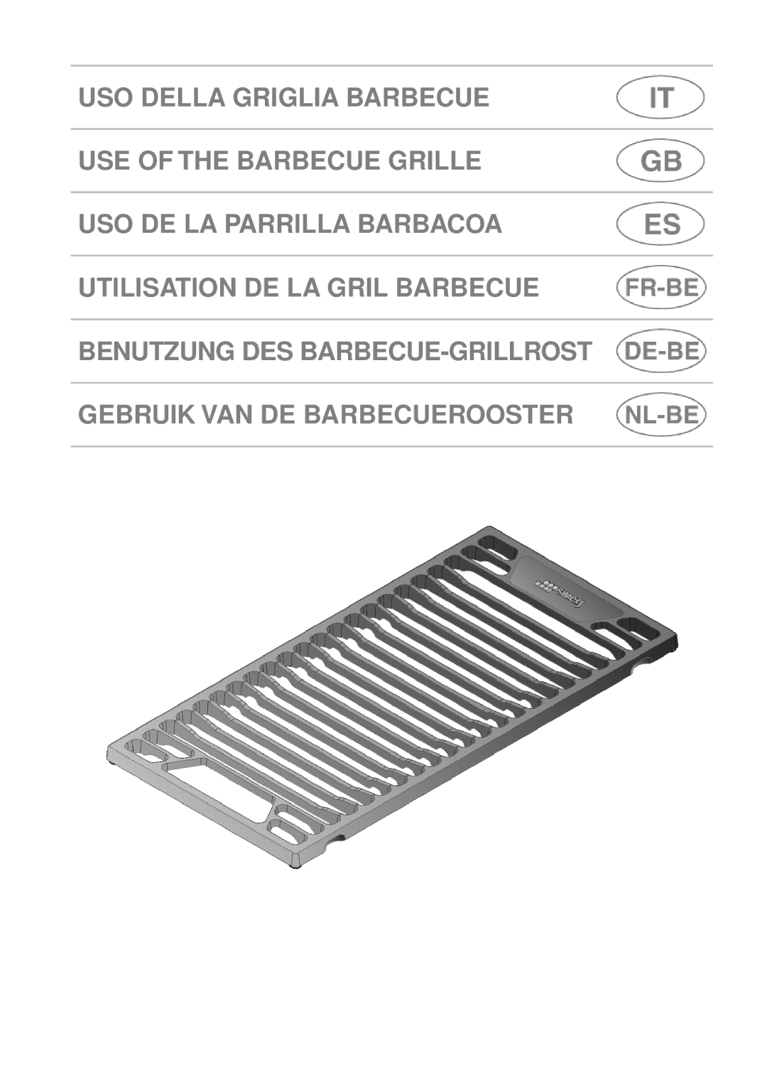 Smeg Barbecue Grille manual 