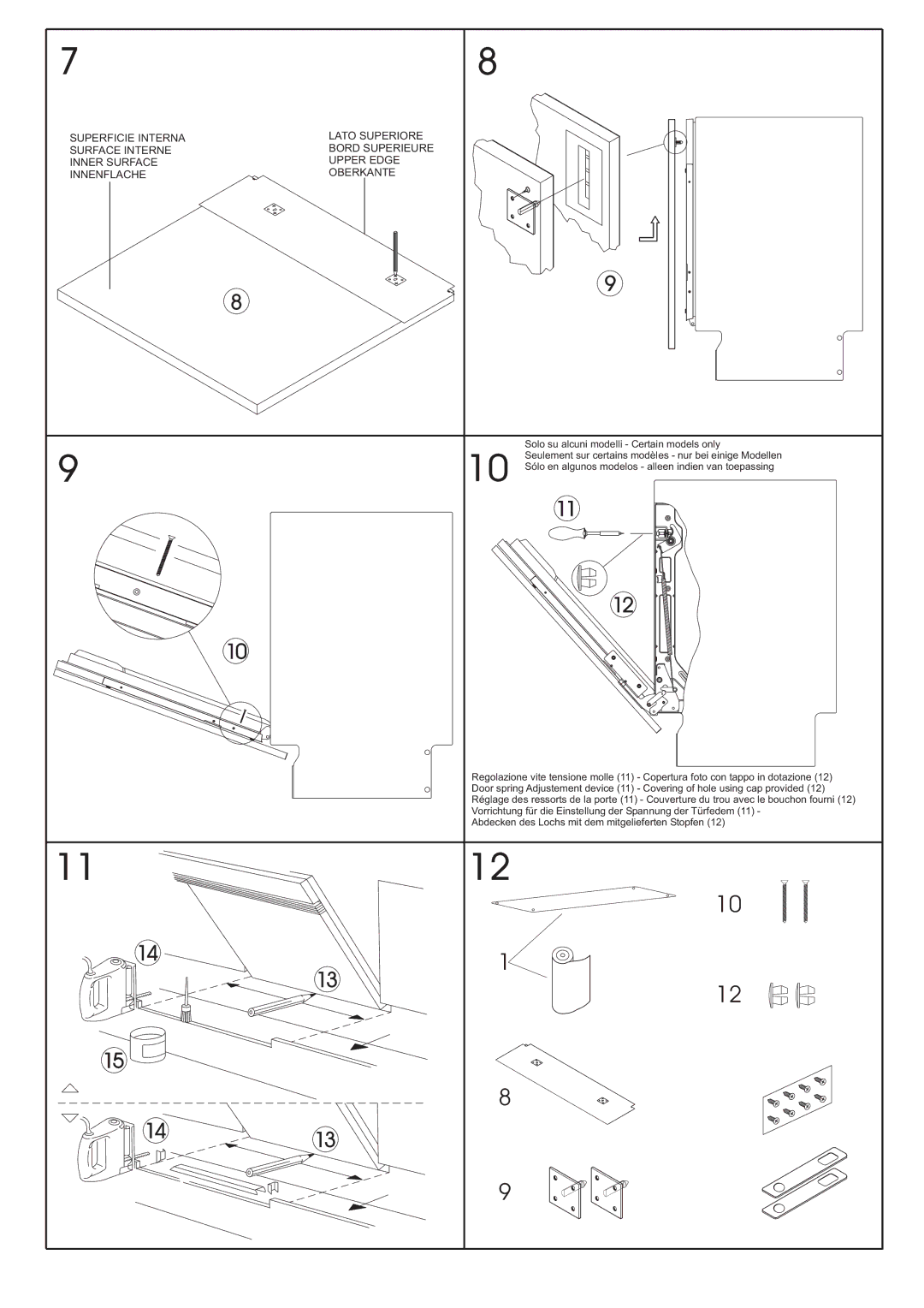 Smeg BL2S, BL1S instruction manual Vorrichtung für die Einstellung der Spannung der Türfedem 