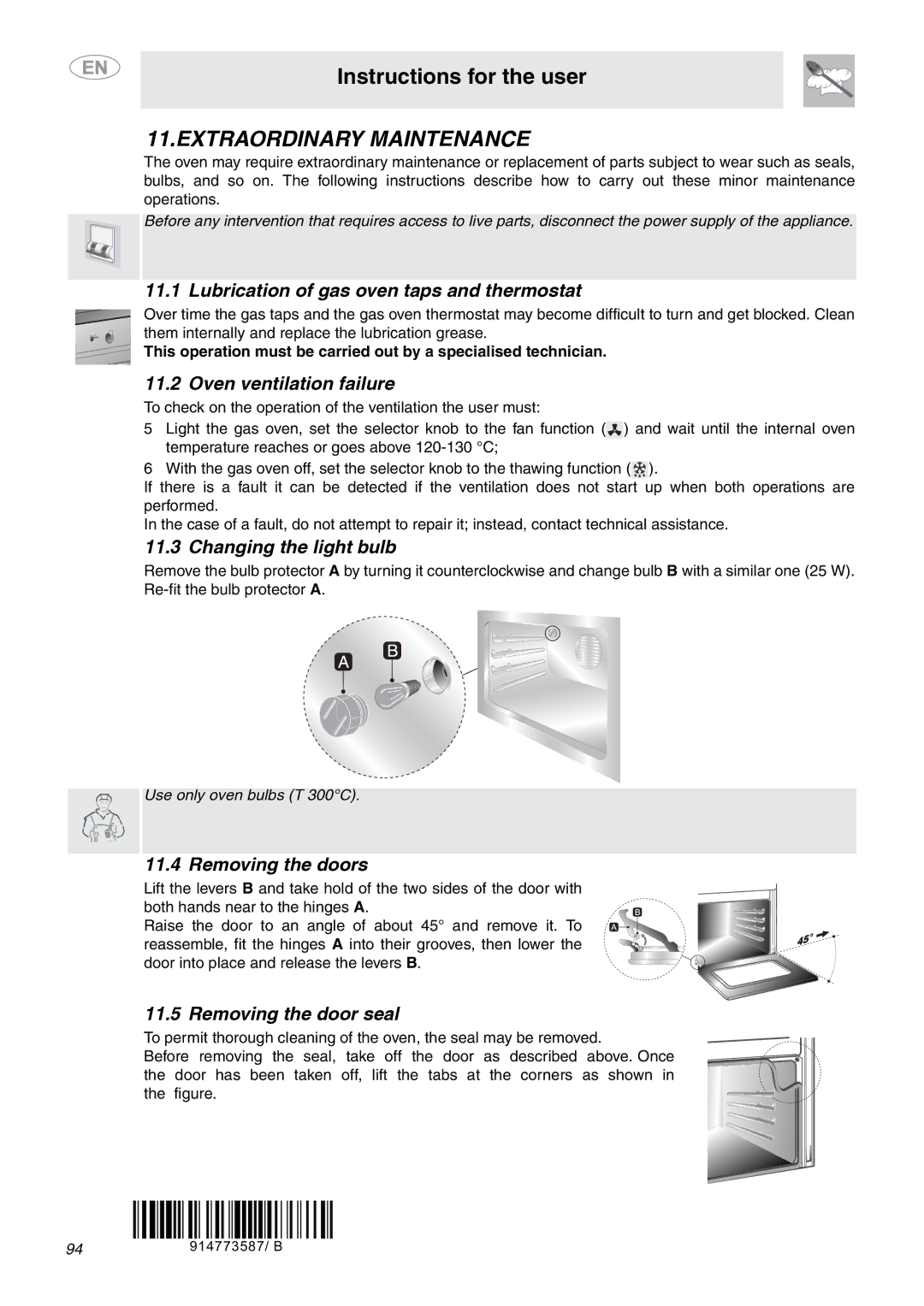 Smeg C6GVXI manual Extraordinary Maintenance 