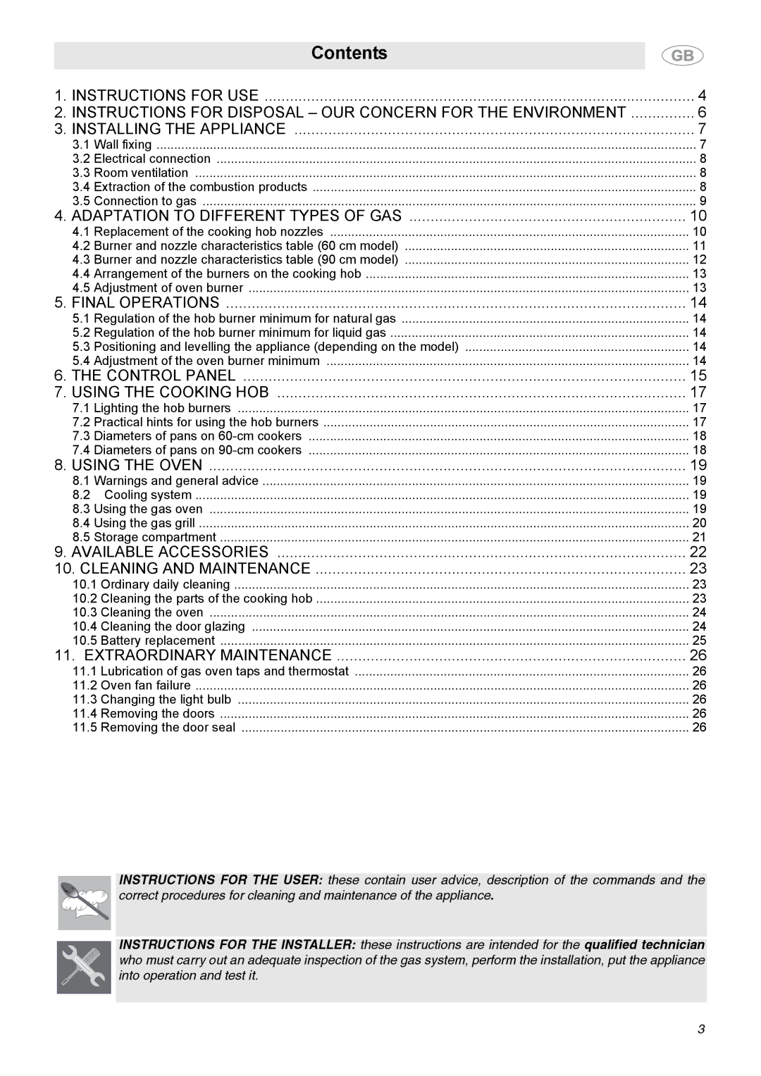 Smeg C9GGSSA manual Contents 