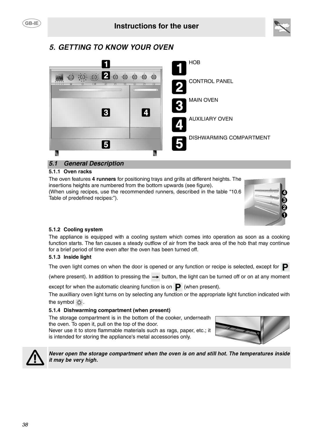 Smeg CE92GPX manual Getting to Know Your Oven, General Description 