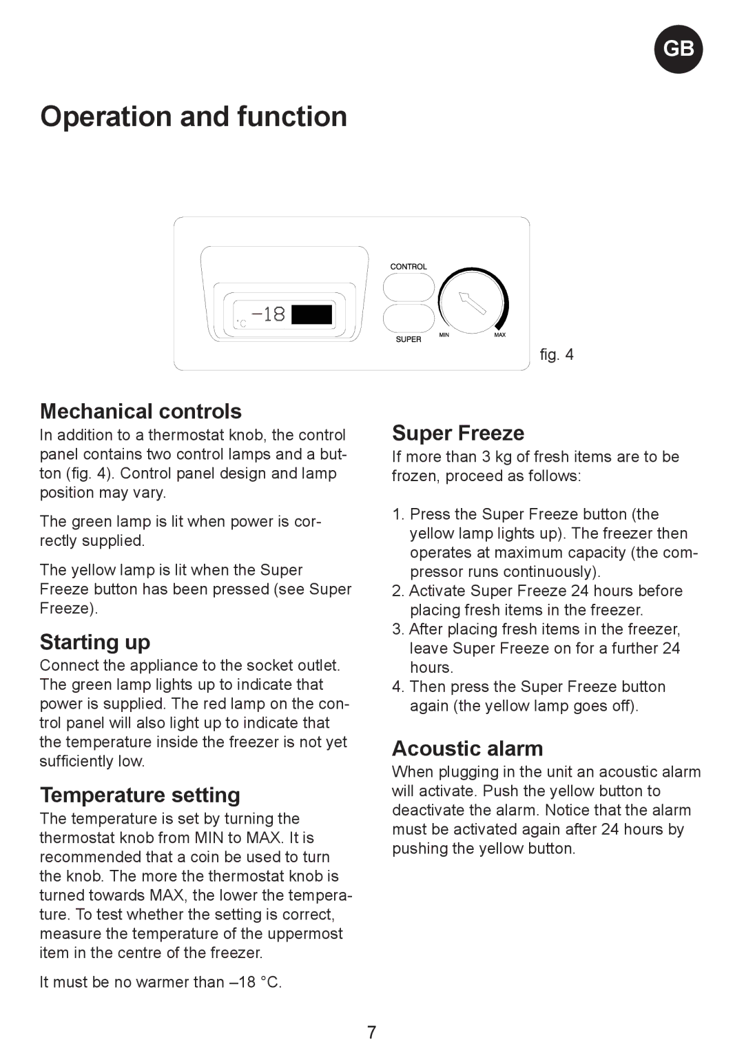 Smeg CH500, CH400, CH300 manual Operation and function 