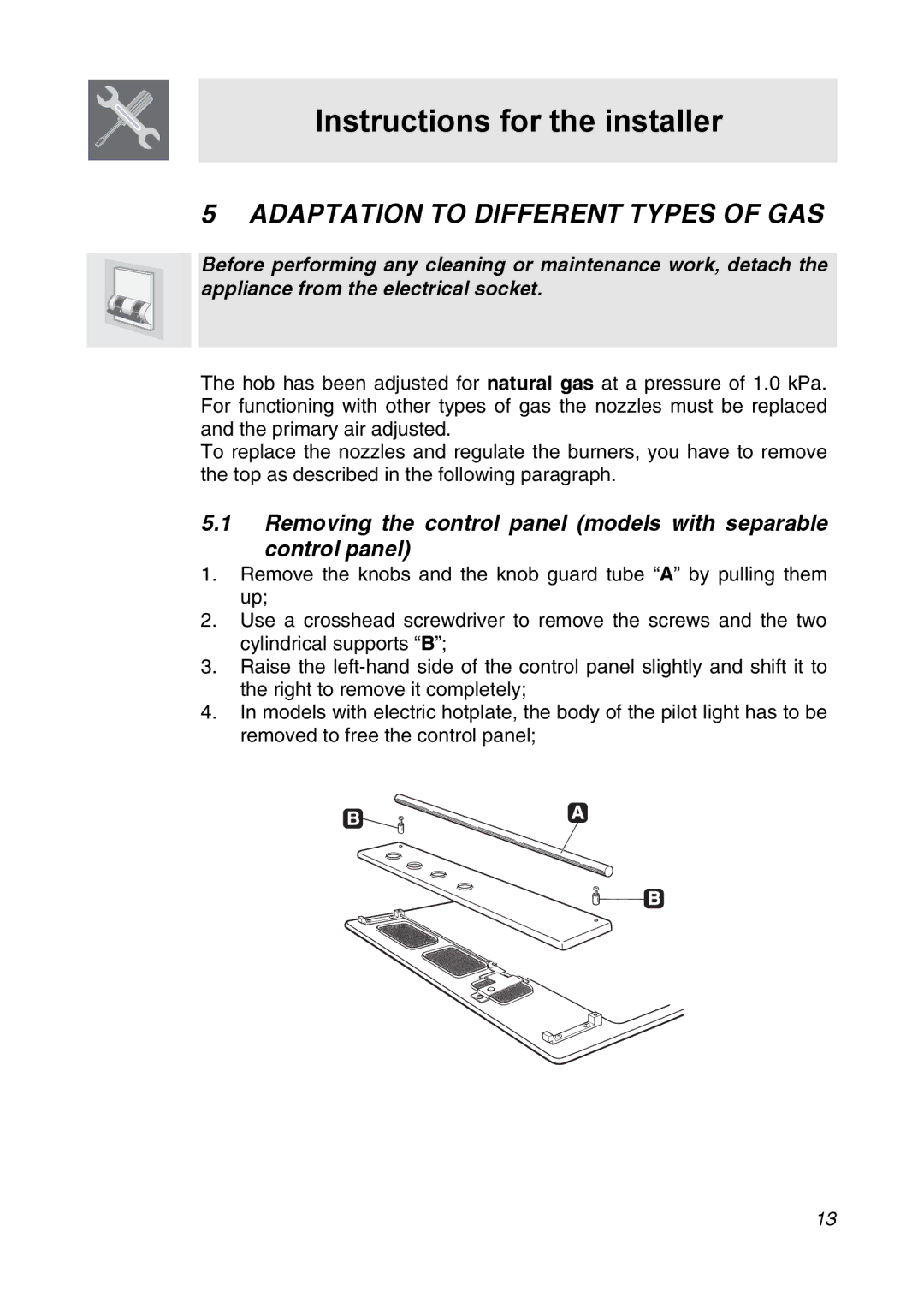 Smeg CIR34AX3 manual Adaptation to Different Types of GAS 