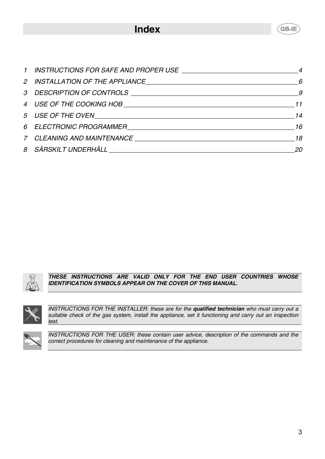 Smeg CIX64MS-5 manual Index 