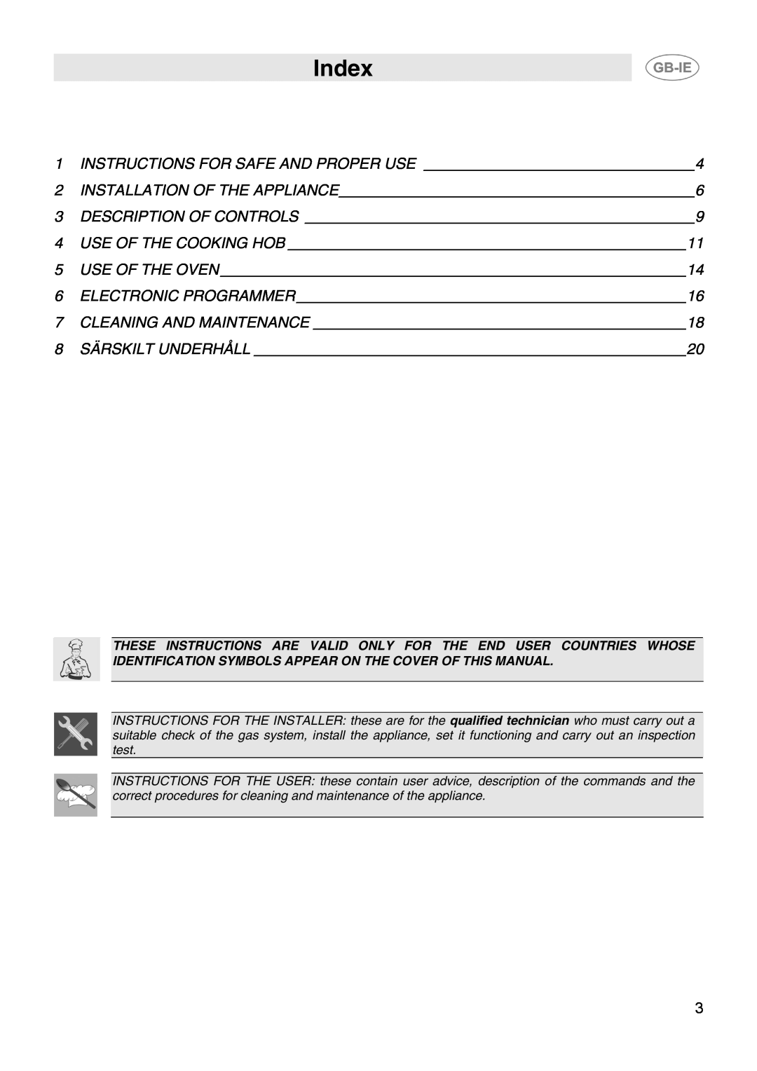 Smeg CIX64MS-5 manual Index 