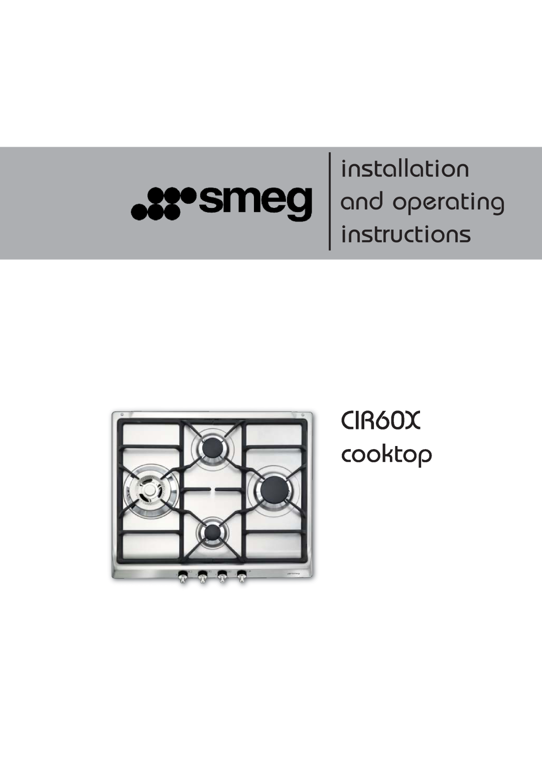 Smeg manual installation and operating instructions CIR60X cooktop 
