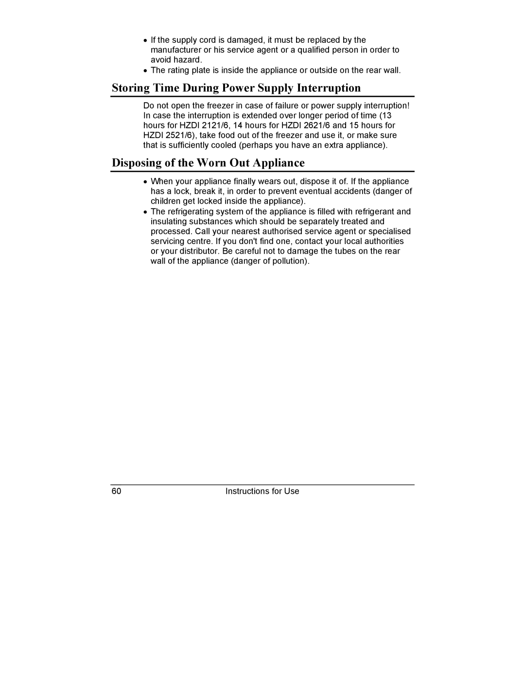 Smeg CR321A manual Storing Time During Power Supply Interruption, Disposing of the Worn Out Appliance 