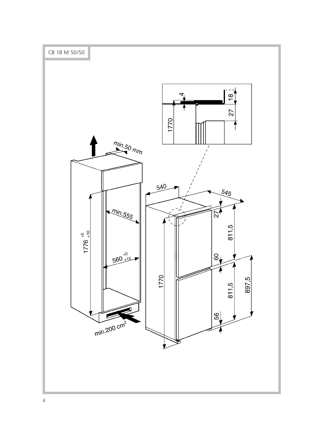 Smeg CR324A manual CB 18 M 50/50 