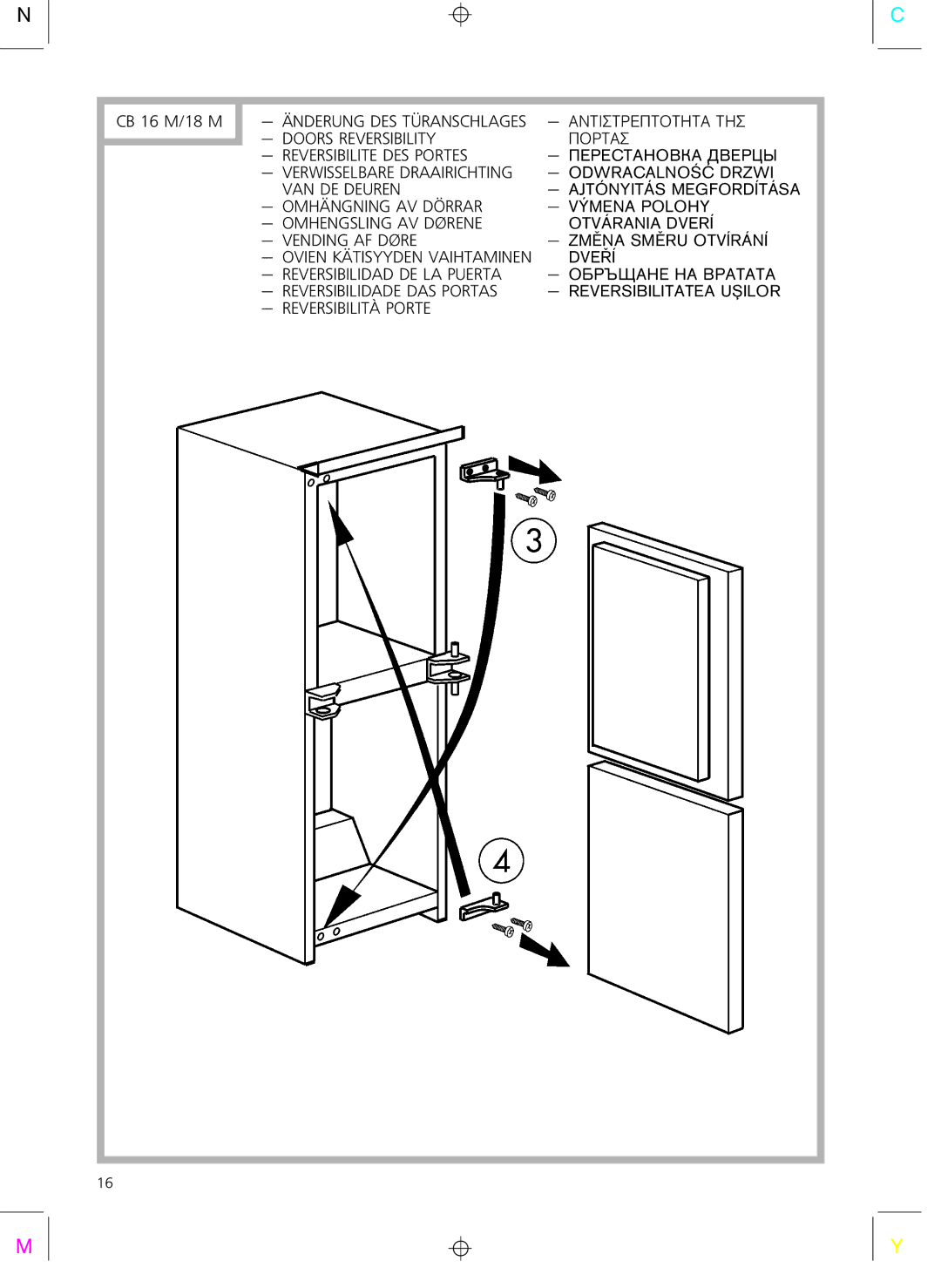 Smeg CR325A installation instructions Doors Reversibility 