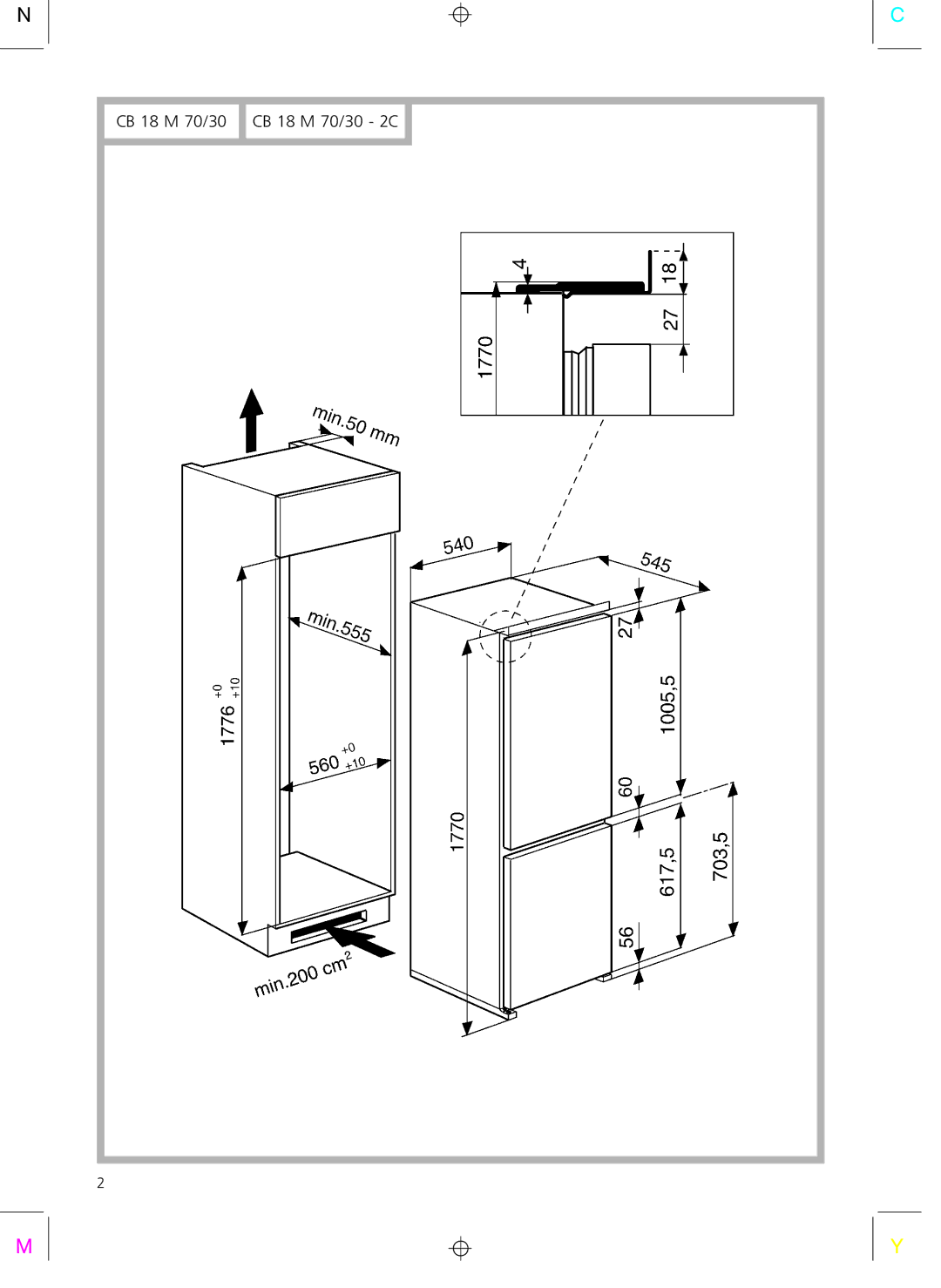 Smeg CR325A installation instructions CB 18 M 70/30 CB 18 M 70/30 2C 