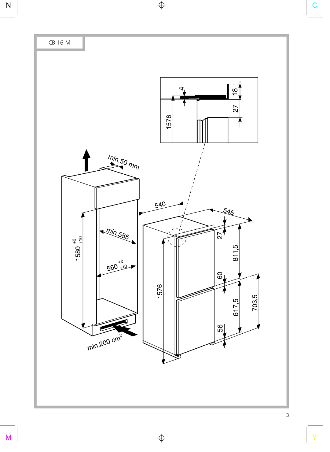 Smeg CR325A installation instructions CB 16 M 