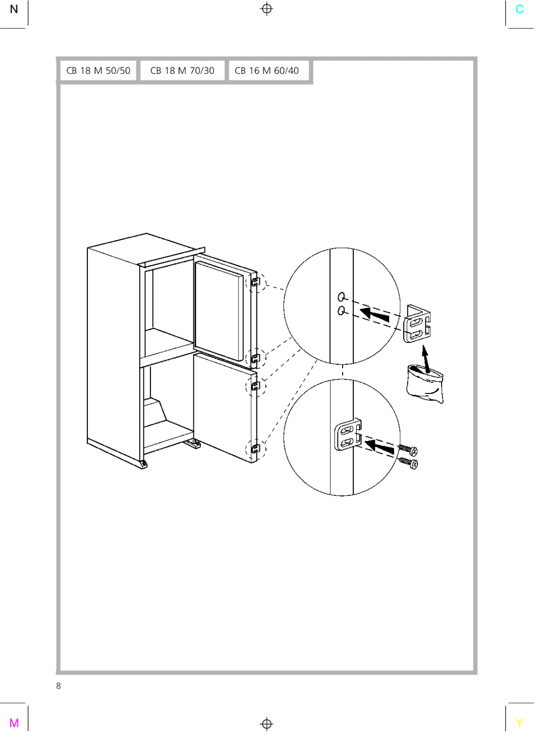 Smeg CR325A installation instructions CB 18 M 50/50 CB 18 M 70/30 